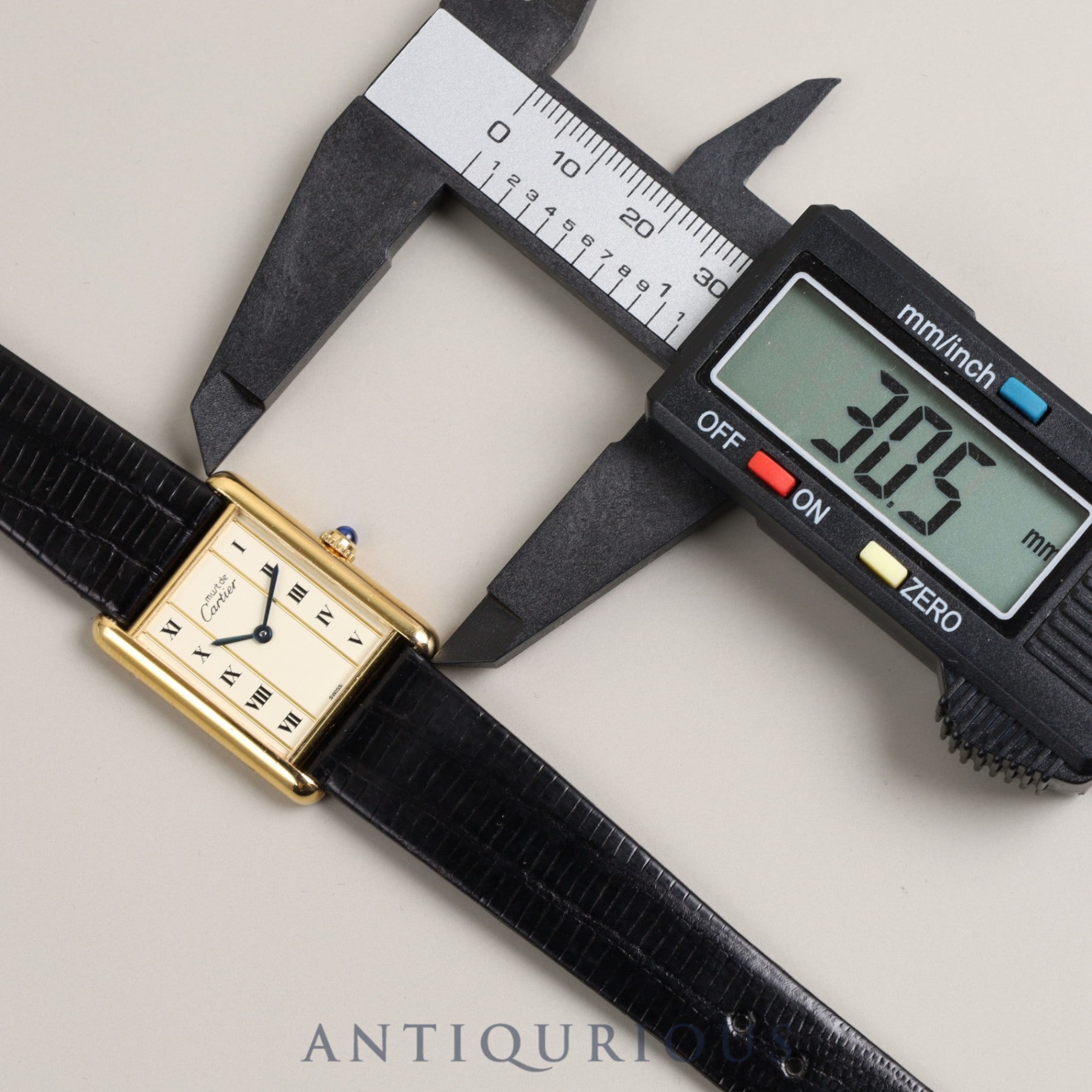 Cartier Must Tank LM QZ 590005 Cal.690 SV925 Leather Genuine Buckle (GP) Vertical Roman Dial Overhauled