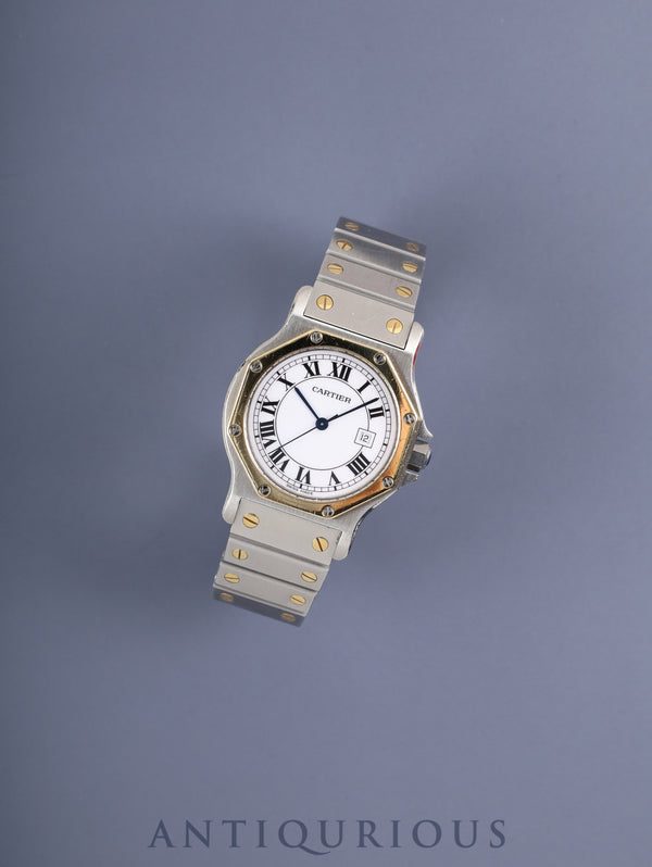 Cartier Santos Octagon LM 2966 AC17.99gr Automatic Movement Stainless Steel x Yellow Gold Stainless Steel x Yellow Gold White Roman Dial Box Warranty Card (1982) Repair Details (Printed) Tag Completely serviced (full maintenance) at a Cartier boutique
