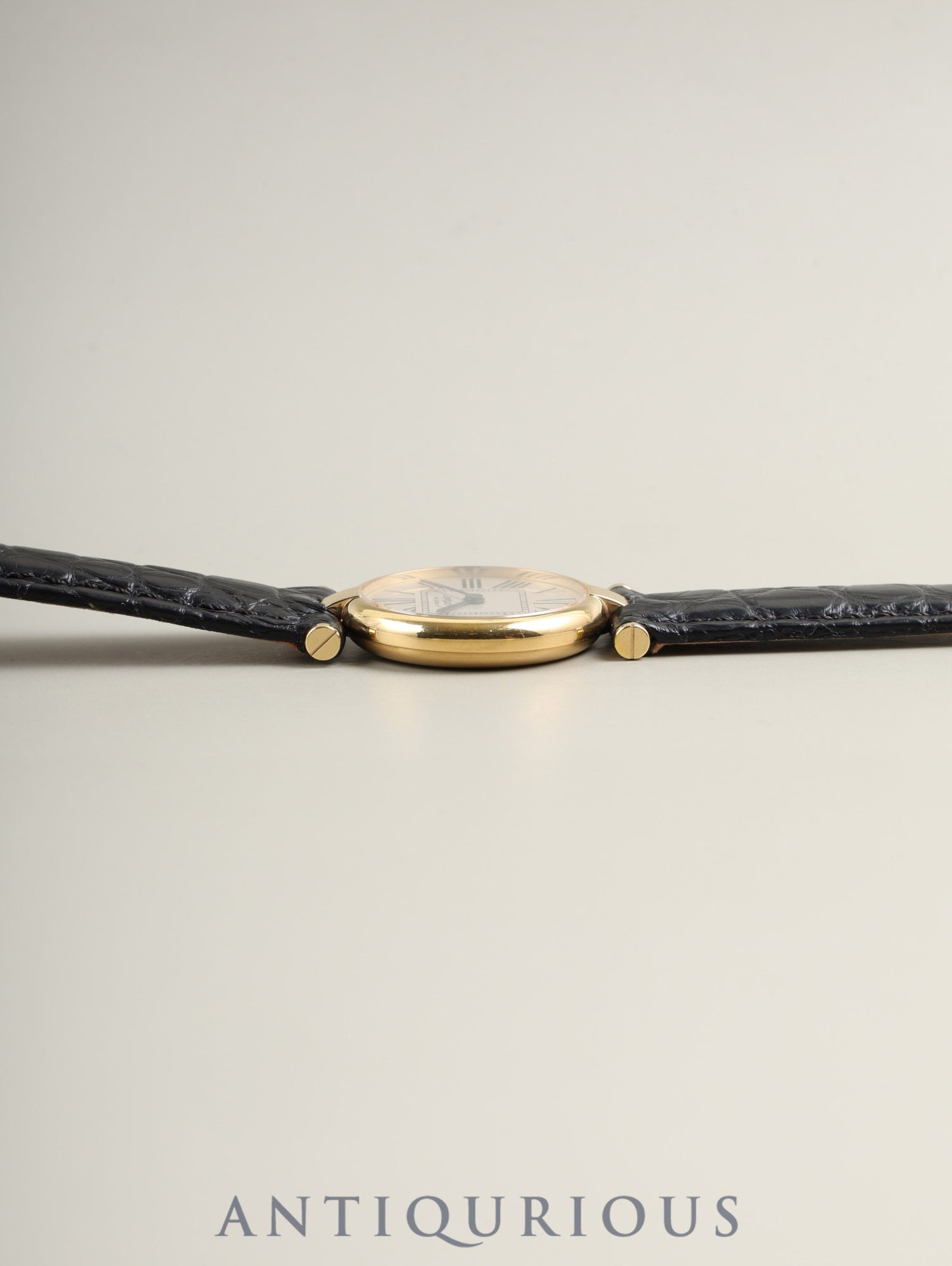 Cartier Must Vendôme VLC SM 1851 Quartz Caliber 90 SV925 Leather Watch with Genuine D-buckle and Opalescent Dial, Overhauled