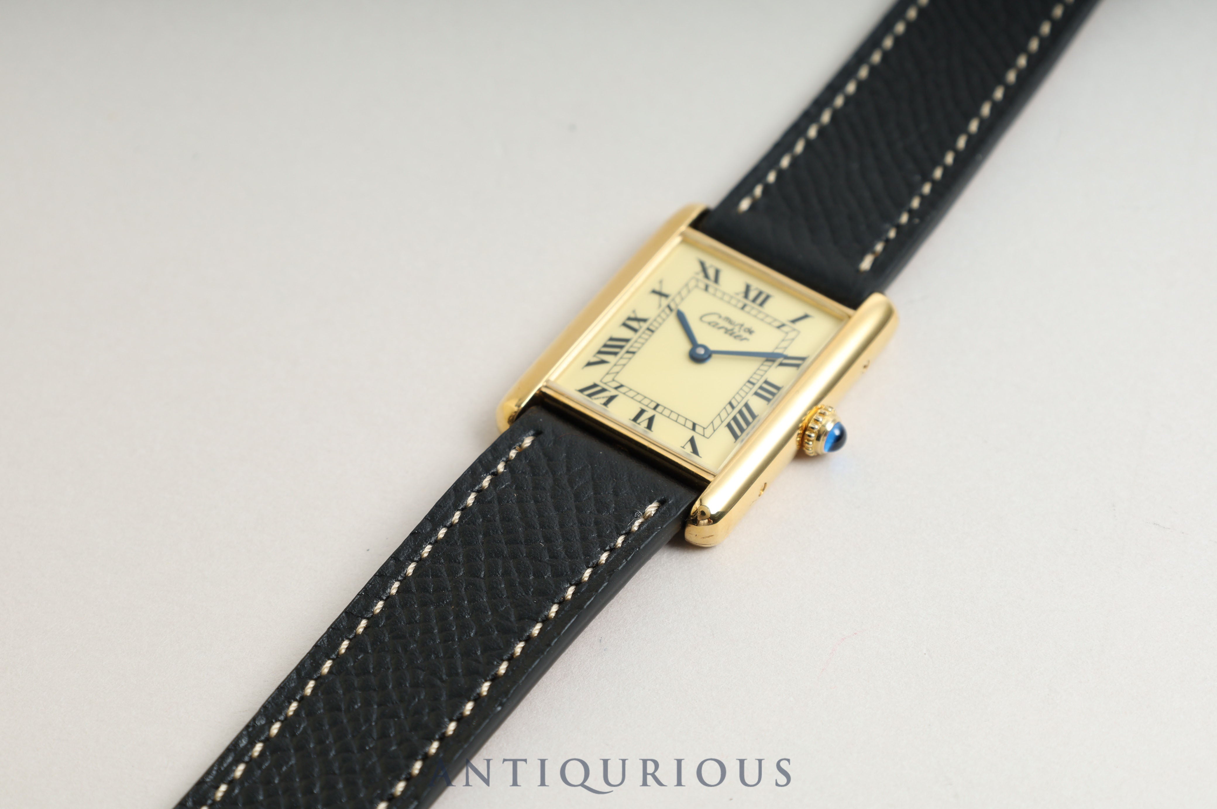 Cartier Must Tank LM QZ Ivory Roman Dial 590005 New Finish Complete Service Completed