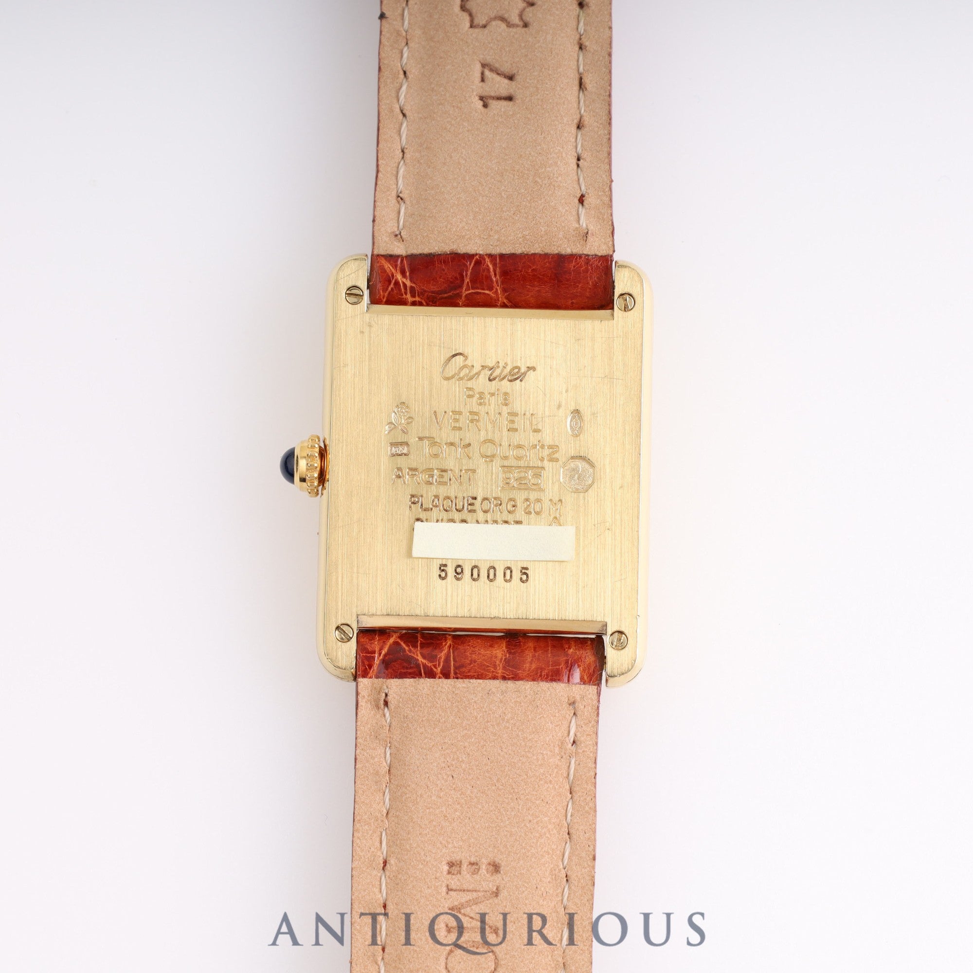 Cartier Must Tank LM QZ W1002753 / 590005 SV925 Leather Genuine Buckle (GP) Ivory Dial Box Cartier Boutique Complete Service