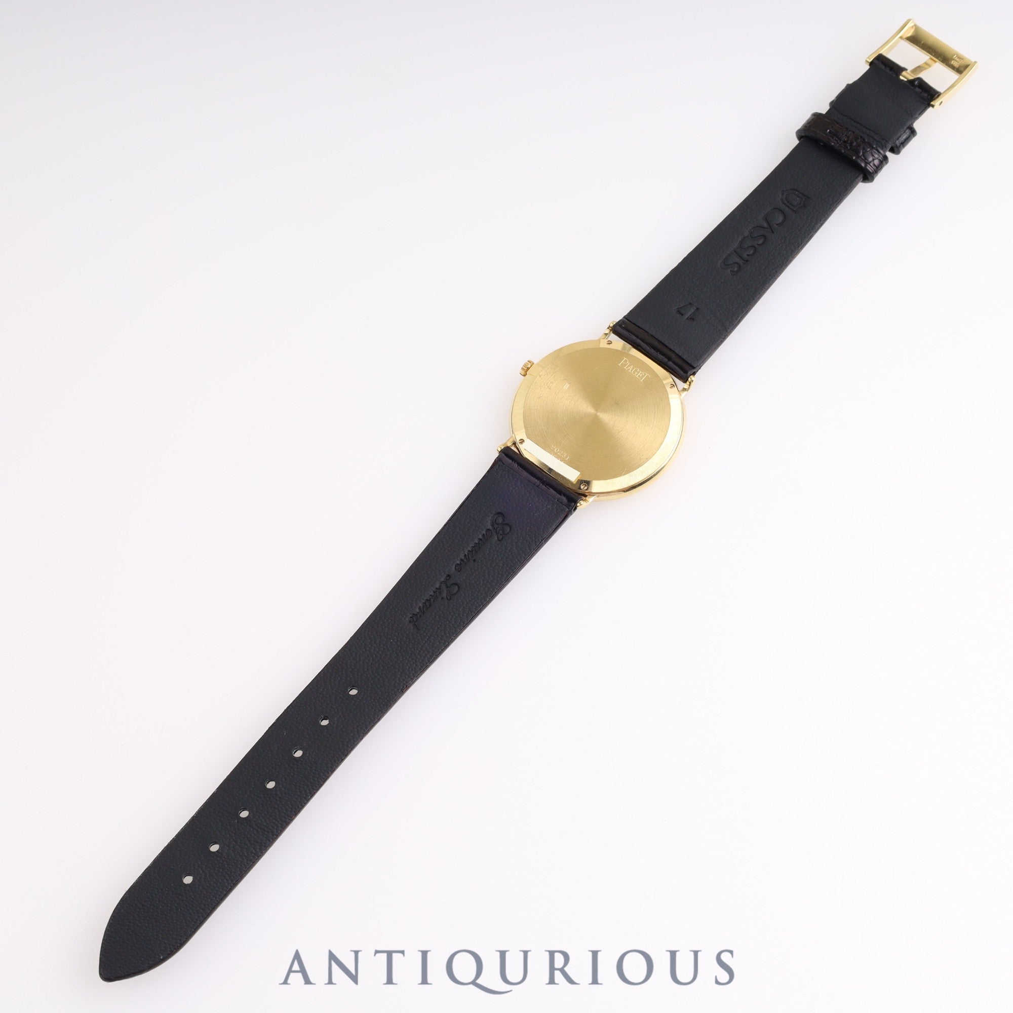 Piaget Round 90231 Manual Winding Caliber 9P2 750YG Leather Strap with Genuine Buckle (750YG) White Dial