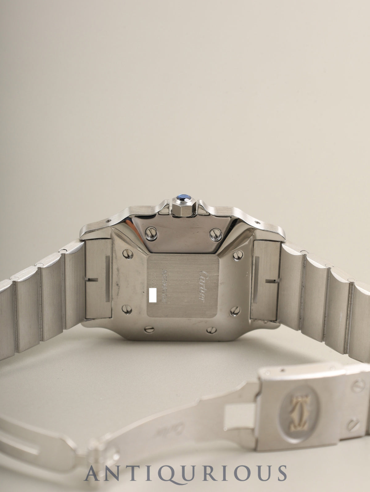 カルティエ サントス カレ LM 2960 自動巻き Cal.- SS SS ホワイト文字盤(SWISS MADE表記) 箱 冊子 国際永久保証書(1979年 / 個人名記載) カルティエブティックにてコンプリートサービス済み