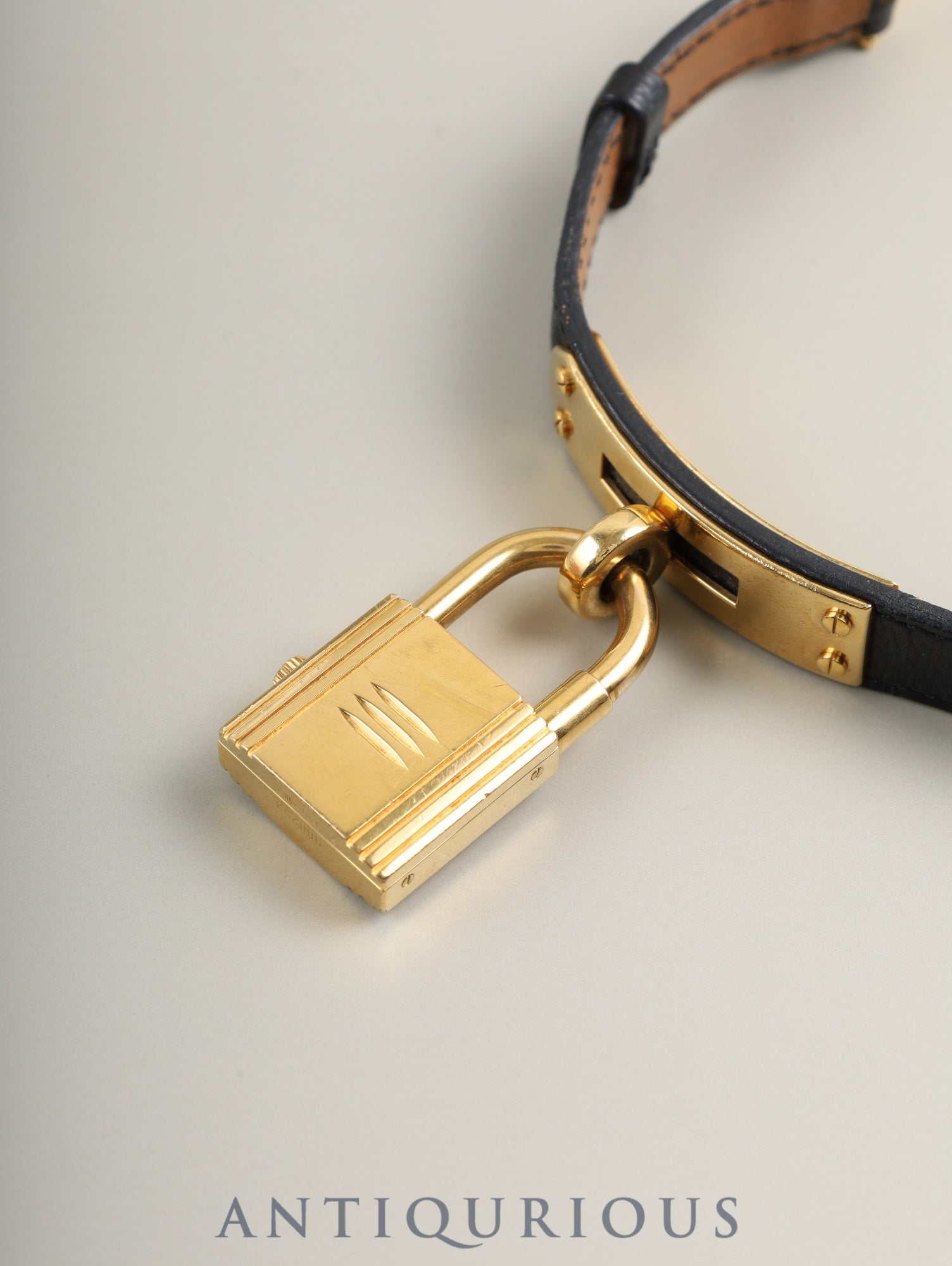 エルメス ケリーウォッチ KE1.201 クォーツ Cal.- GP 純正革ベルト(□B刻印:1998年 )純正ピンバックル(GP)オニキス文字盤 箱 冊子 保証書(無記載)オーバーホール済み