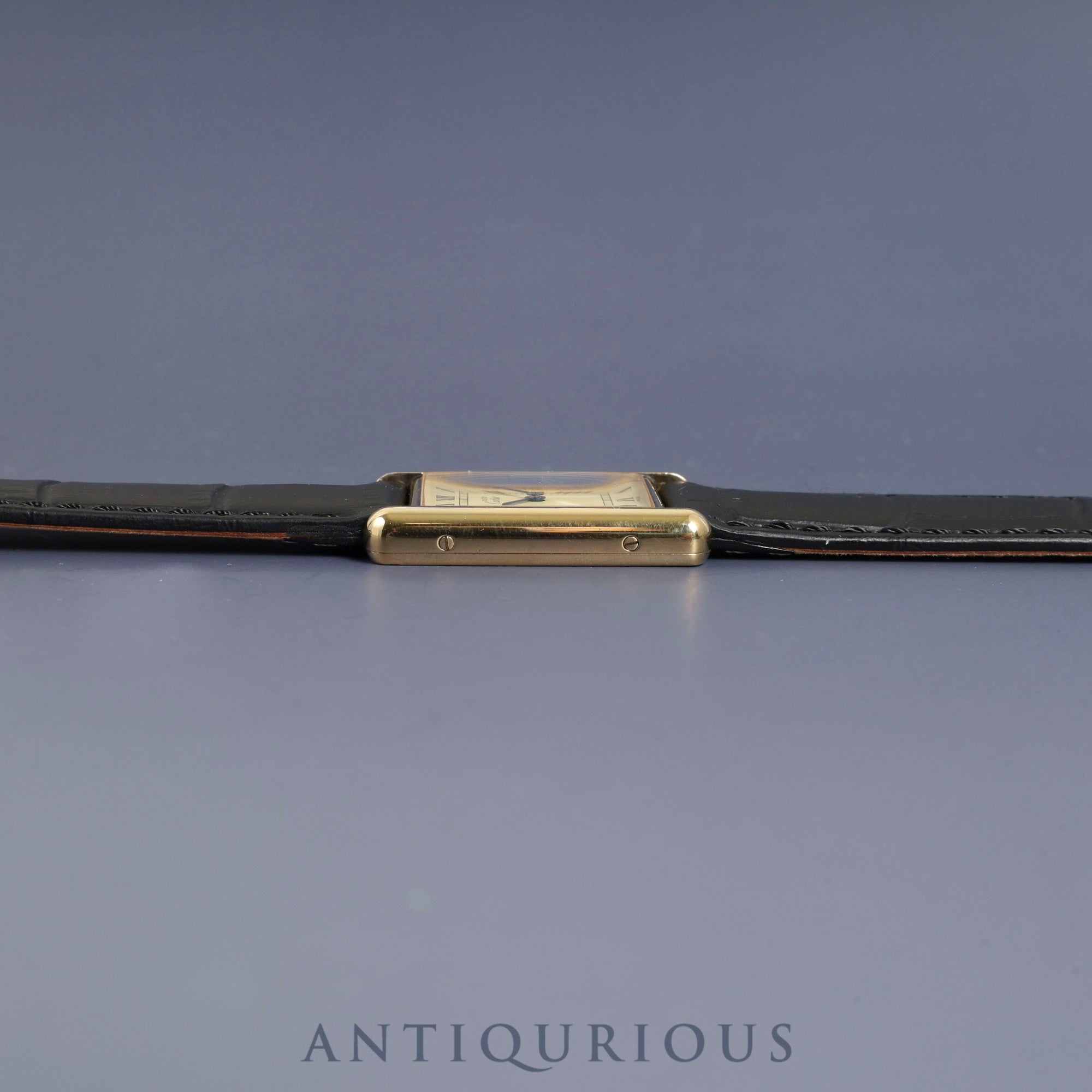 カルティエ マストタンク LM 590005 クォーツ Cal.- SV925 革 純正尾錠(GP)アイボリーローマン文字盤 1982年頃~1995年頃 オーバーホール済み