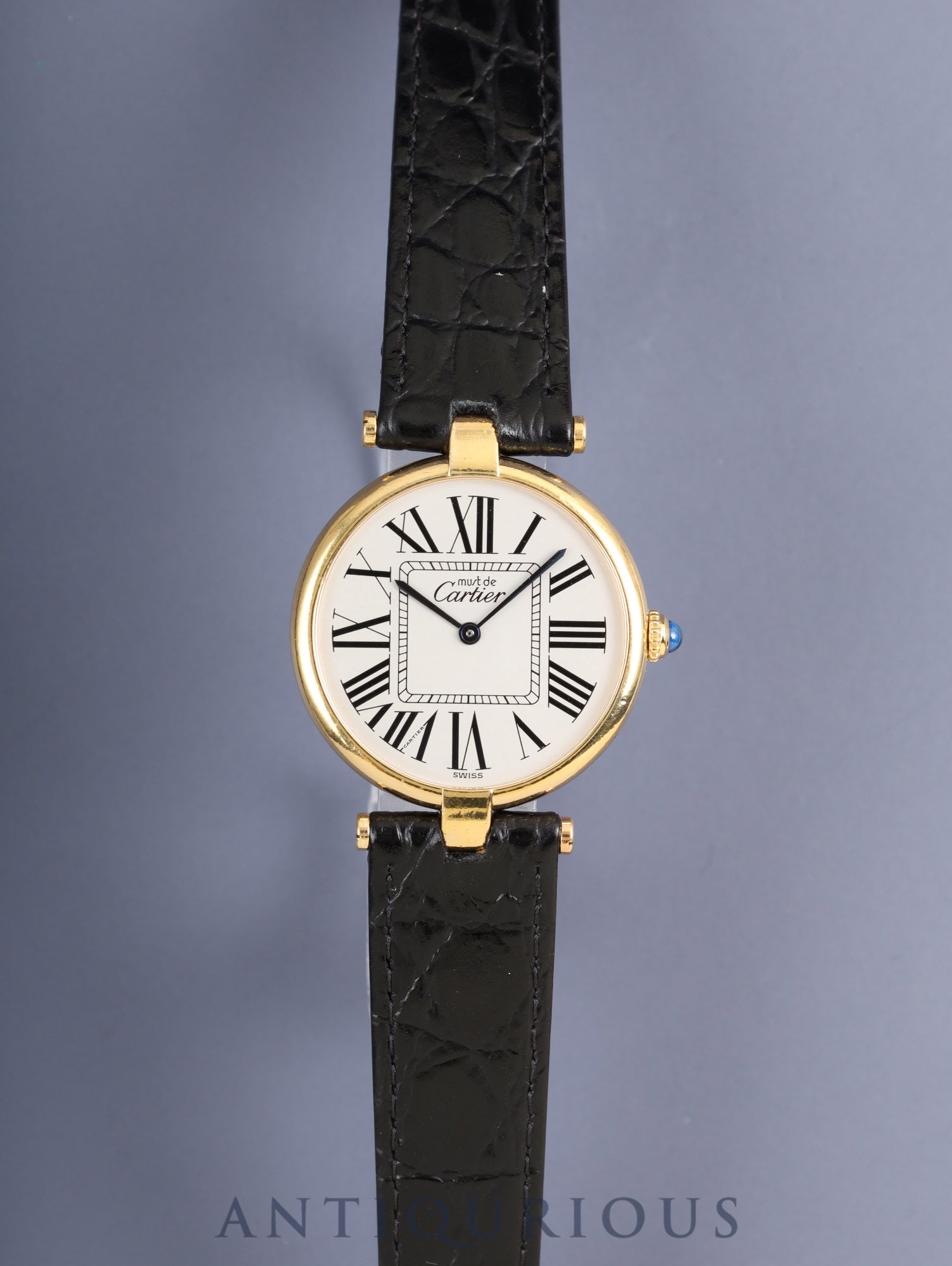 カルティエ マスト ヴァンドーム VLC LM 590003 クォーツ Cal.90 SV925 革 純正尾錠(GP) オパラン文字盤 オーバーホール済み