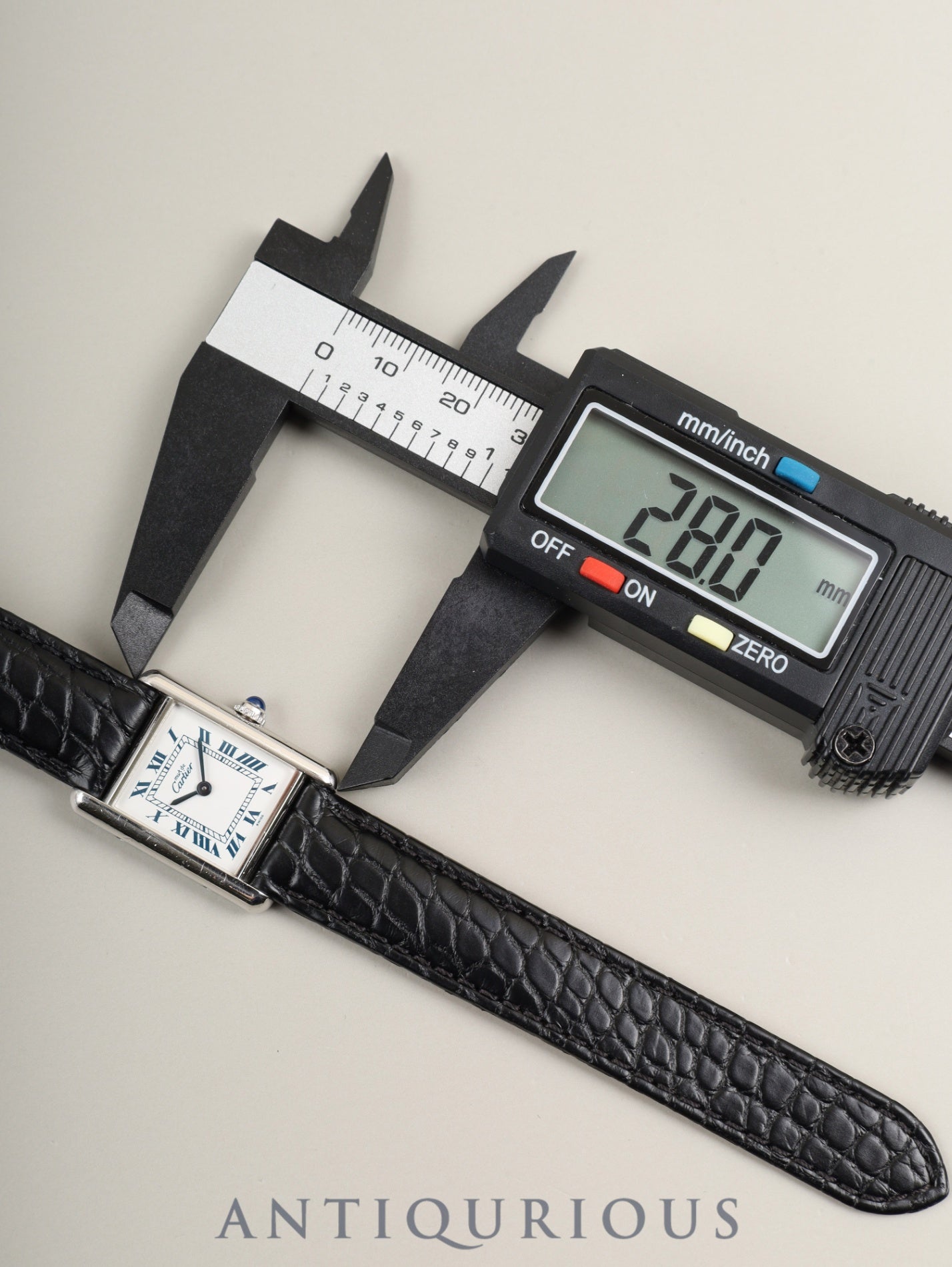 Cartier Must Tank SM 1614 Quartz Cal.057 SV925 Leather Genuine D-Buckle (SS) White Roman Dial (SWISS marking) Box, Manuals, Warranty Card (1996) Overhauled