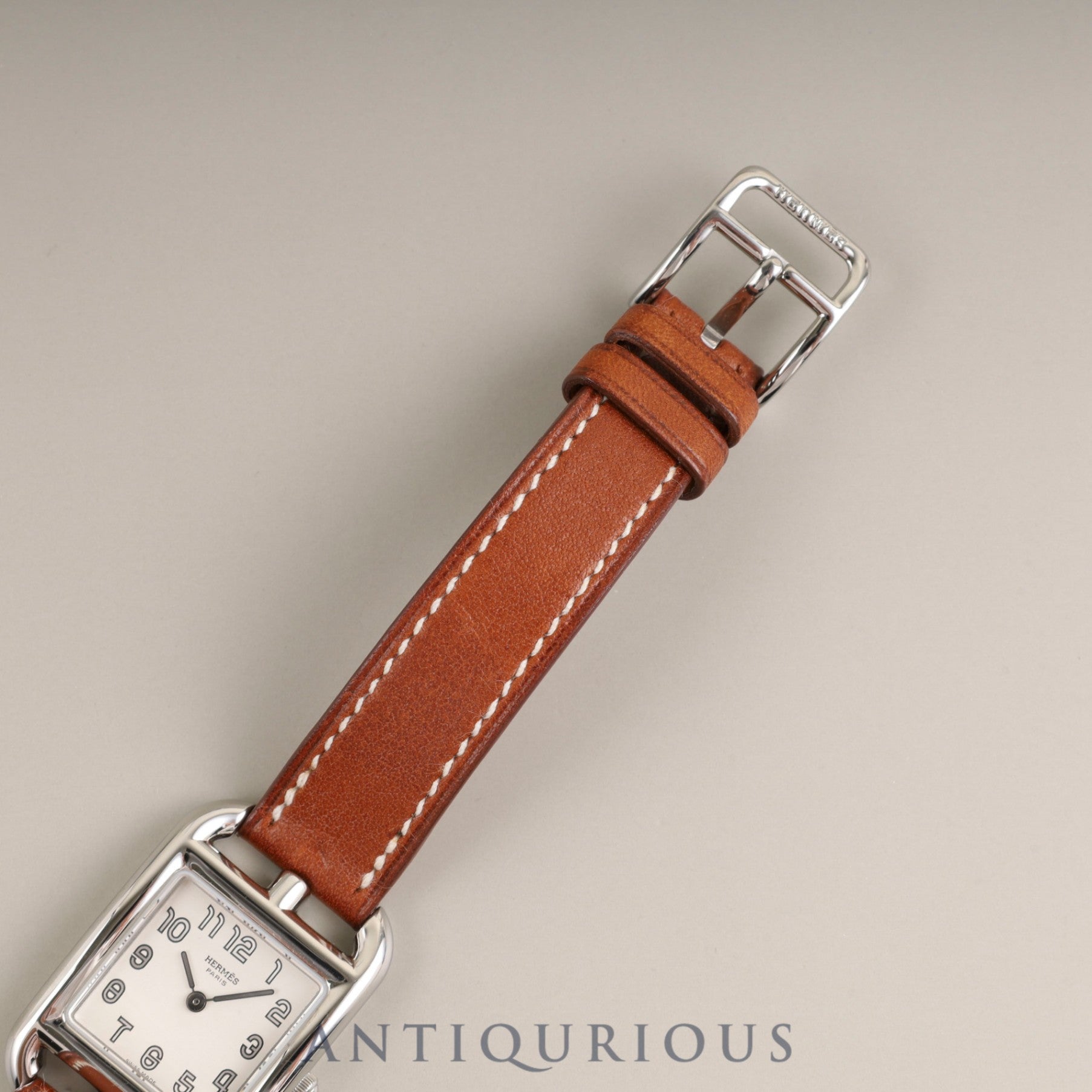 Hermès Cape Cod CC1.210 Quartz Caliber 976.001 Stainless Steel Watch with Genuine Leather Strap and Genuine Stainless Steel Buckle, Silver Dial, Box, Booklet, Warranty Card (2006) Overhauled