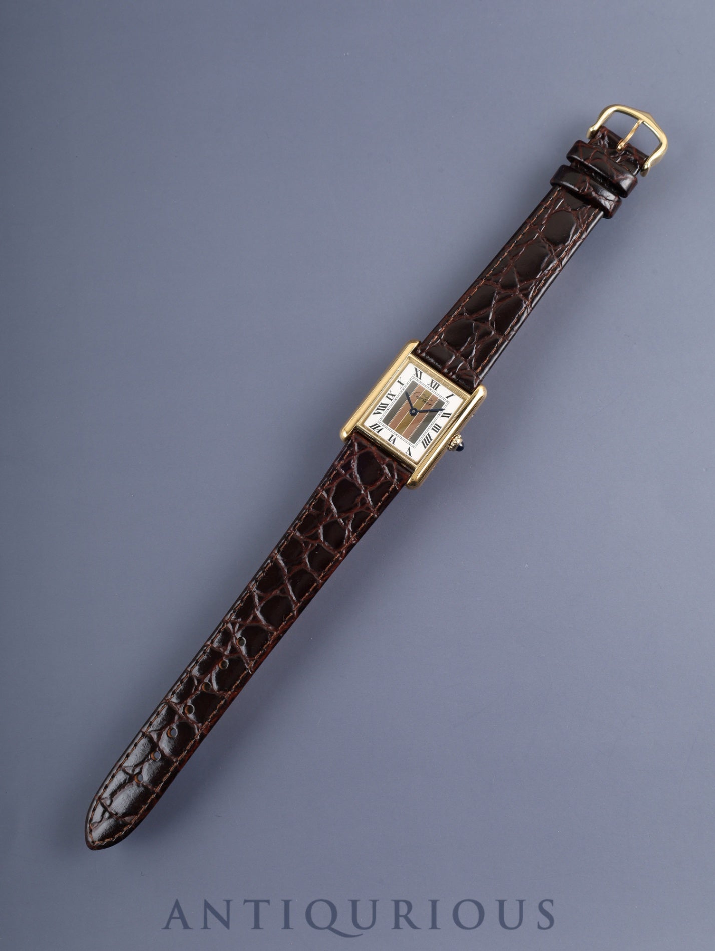 カルティエ マストタンク LM 681006 クォーツ Cal.- SV925 革 純正尾錠(GP)フロントトリニティ文字盤(SWISS表記)カルティエブティックにてコンプリートサービス済み