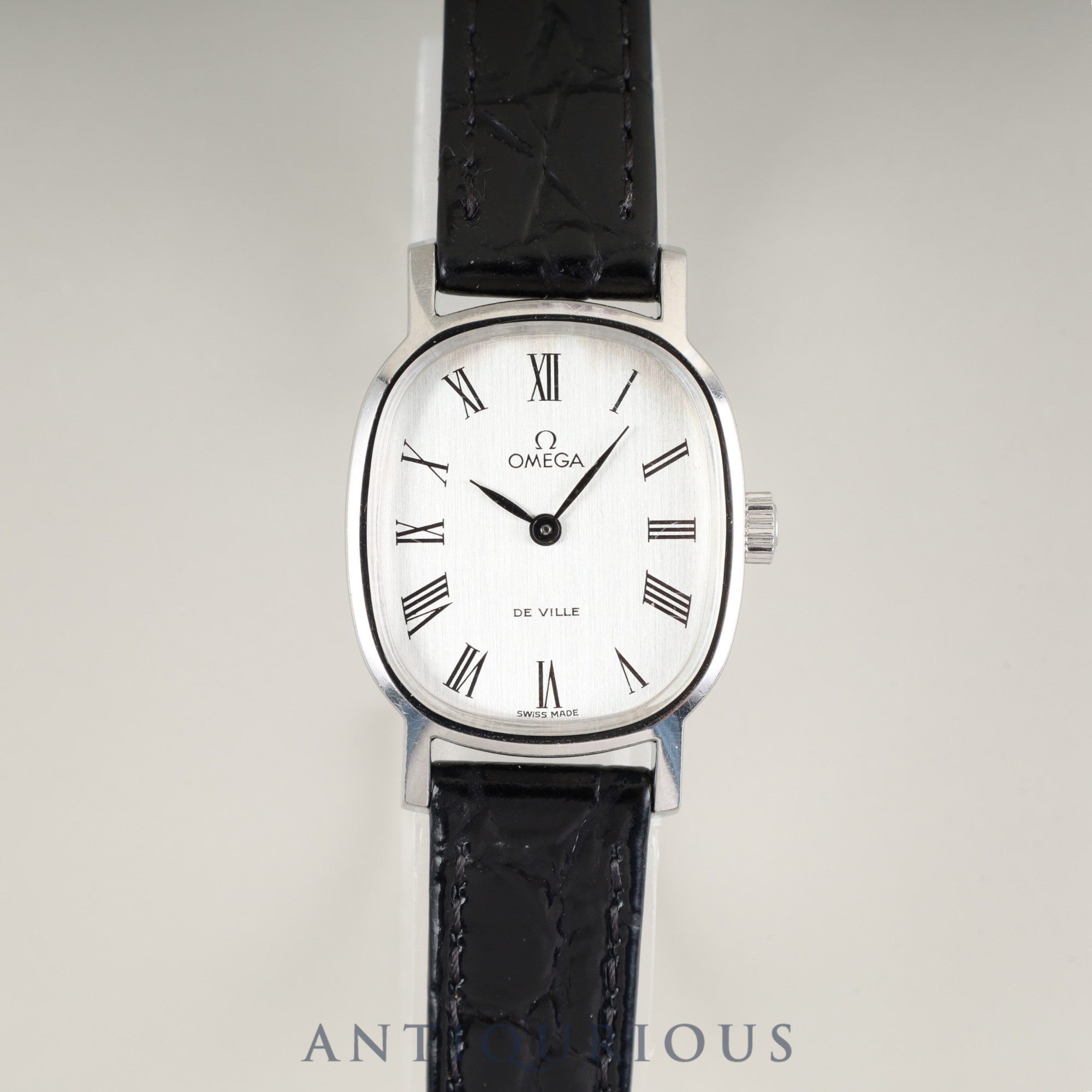 オメガ デ・ヴィル ST 511.0509 手巻き Cal.625 SS 革 社外尾錠(SS)シルバーローマン文字盤 1976年 箱 オーバーホール済み