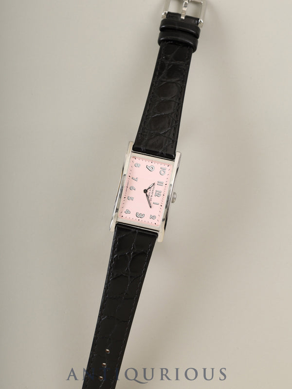 ティファニー イーストウエストミニ 37093335 クォーツ SS 革 純正ピンバックル(SS) ピンクアラビア文字盤 22×36mm 箱 保証書(2017年)冊子 オーバーホール済み