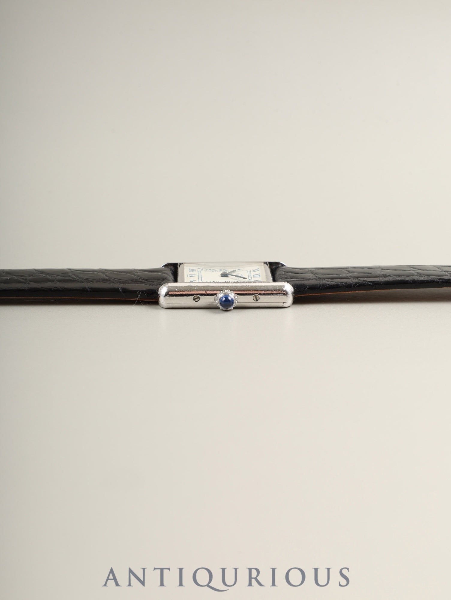 Cartier Must Tank SM W1001543 / 6057002 Quartz Cal.057 SV925 Leather Genuine Pin Buckle (SS) White Roman Dial (SWISS marking) Overhauled
