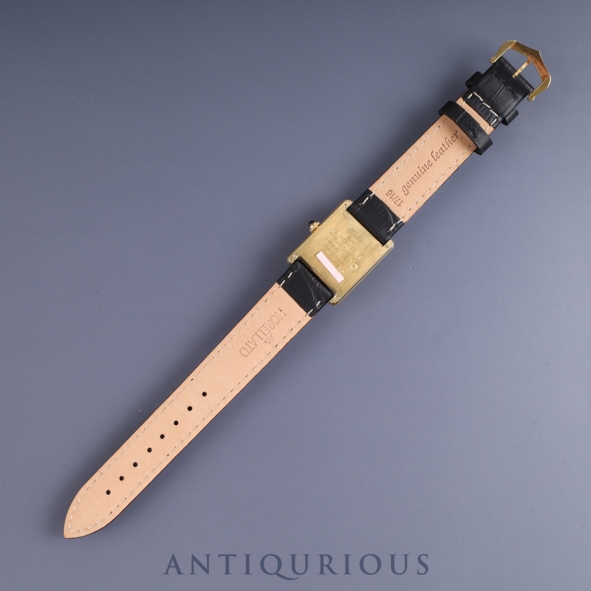 Cartier Must Tank LM 590005 Quartz Cal.90 SV925 Leather Genuine Buckle (GP) Ivory Roman Dial Overhauled