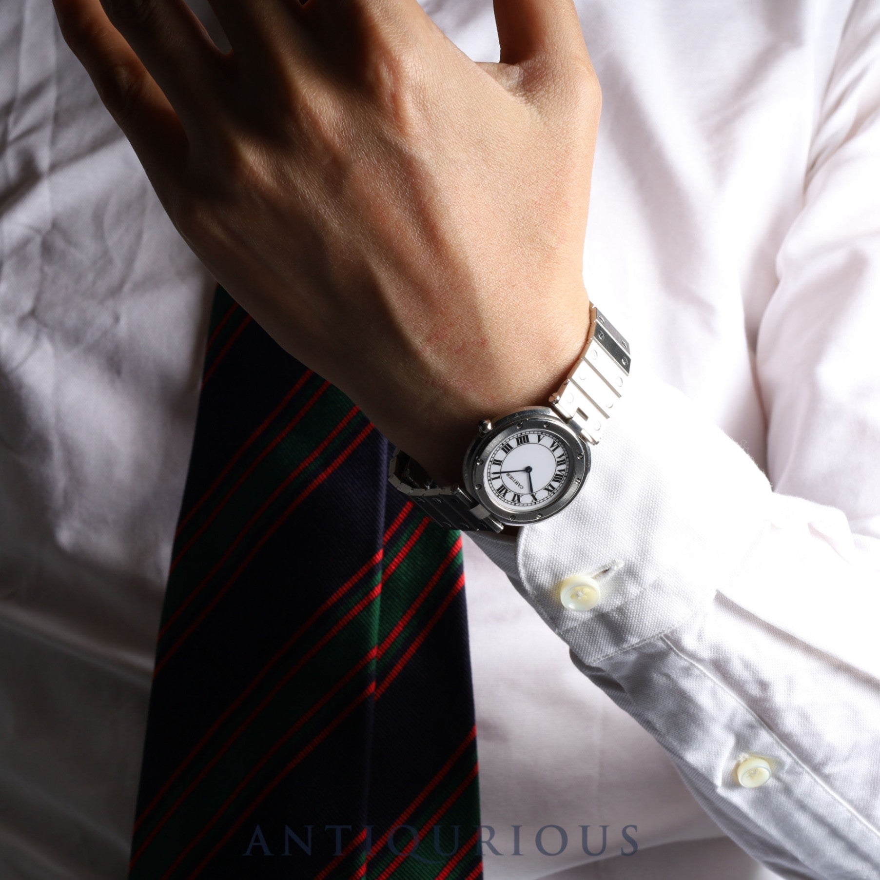 カルティエ サントス ヴァンドーム LM 83038188/8192 クォーツ SS SS ホワイトローマン文字盤 カルティエブティックにてコンプリートサービス(フルメンテナンス)済み