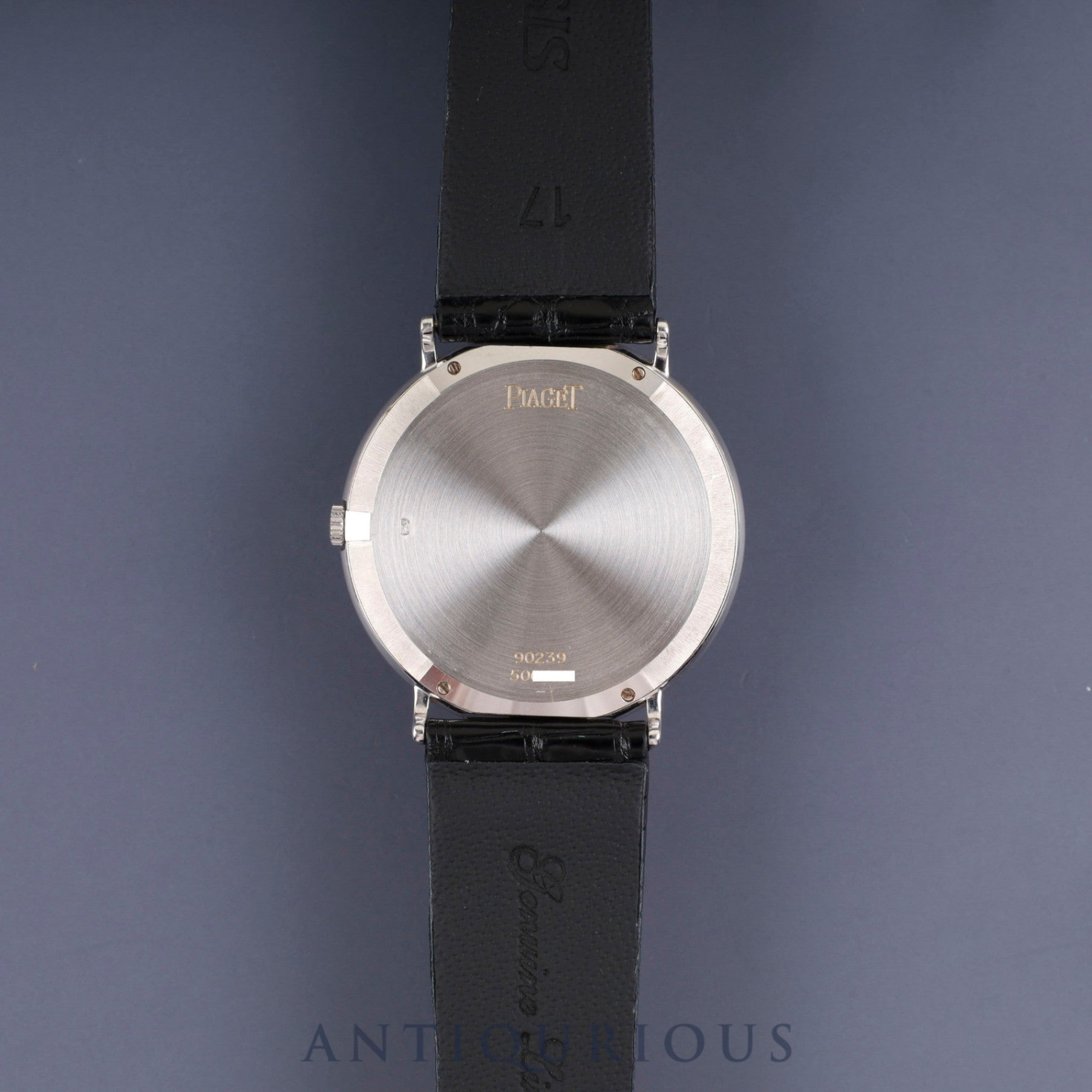 Piaget Round 90239 Manual Winding Caliber 9P2 750 Leather Genuine Buckle (750) Silver Dial Genuine Strap Overhauled
