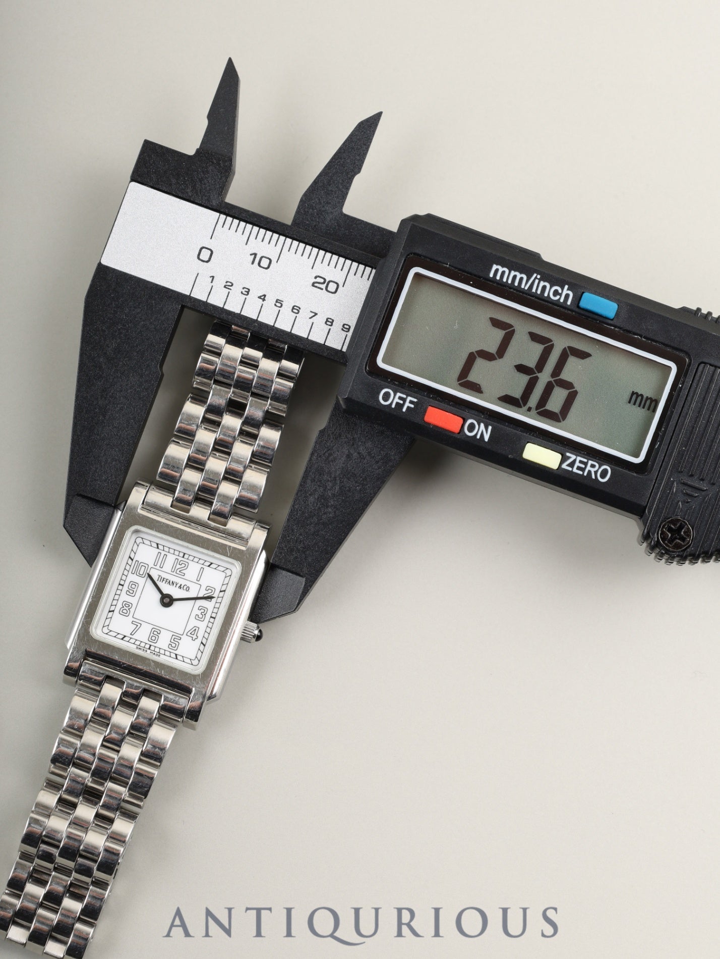 Tiffany Classic Square 525.1033 Quartz Caliber 901.001 Stainless Steel White Arabic Dial Overhauled