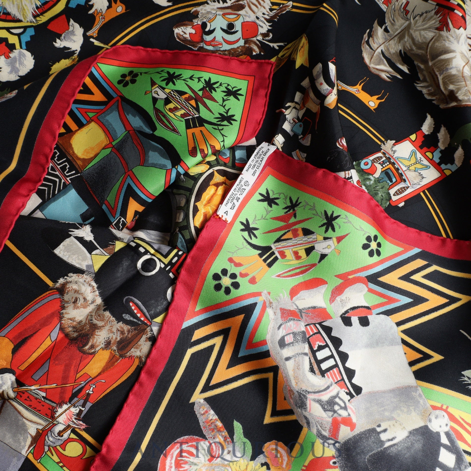 Hermes Scarf Carré 90 Kachina Tribe 100% Silk