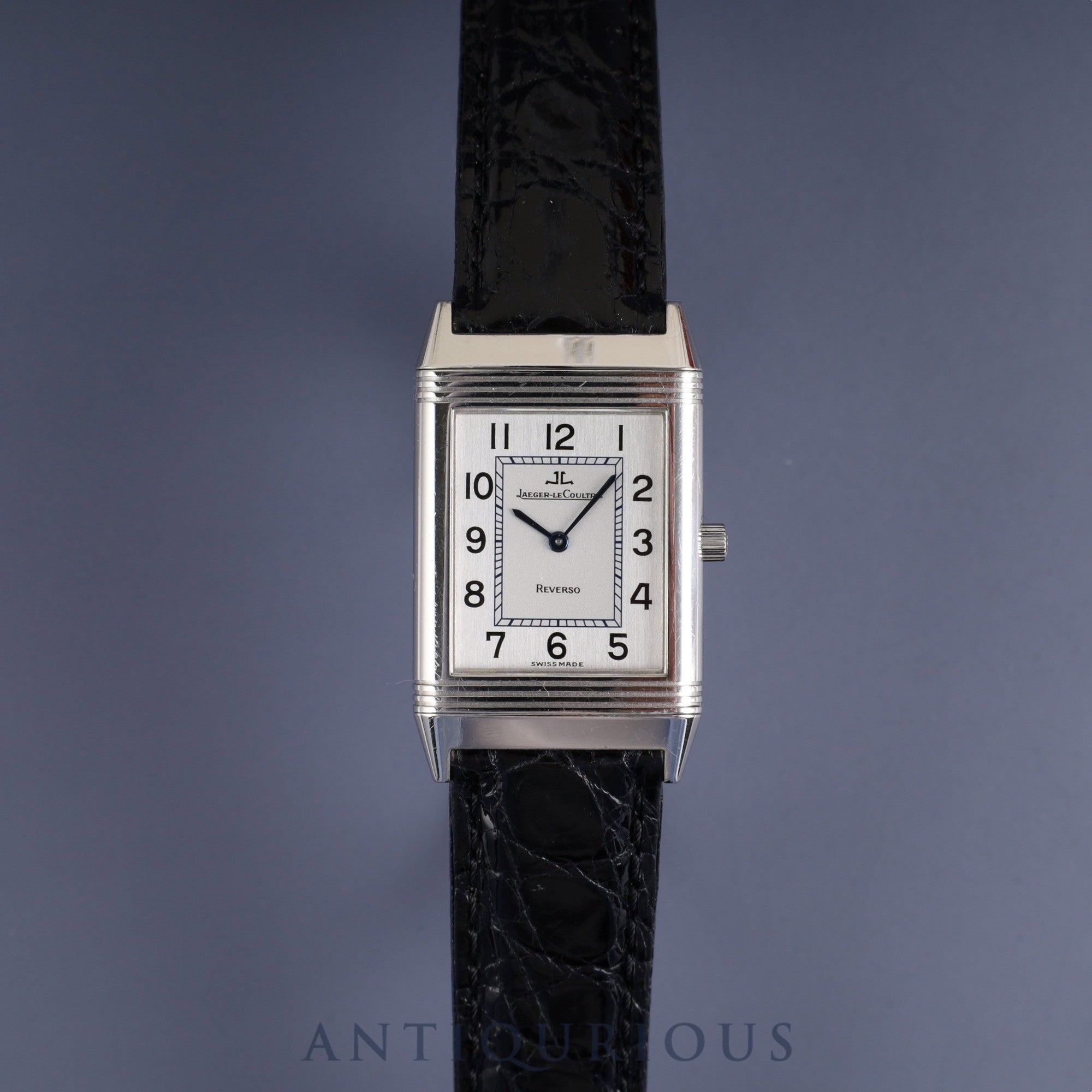 Jaeger-LeCoultre Reverso Classic 250.8.86 Manual Winding Caliber 846/1 Stainless Steel Leather Strap with Genuine Stainless Steel Buckle Silver Arabic Dial (Slight Scratches on Back) Overhauled