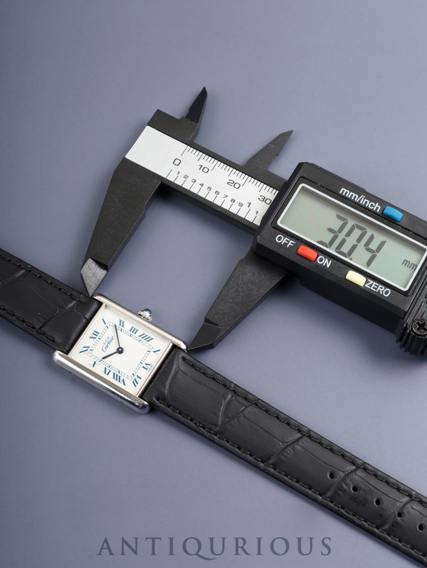 Cartier Must Tank LM 690006 Quartz Caliber 90 SV925 Leather Strap with Genuine Stainless Steel Buckle, White Roman Dial (SWISS Marking), Overhauled