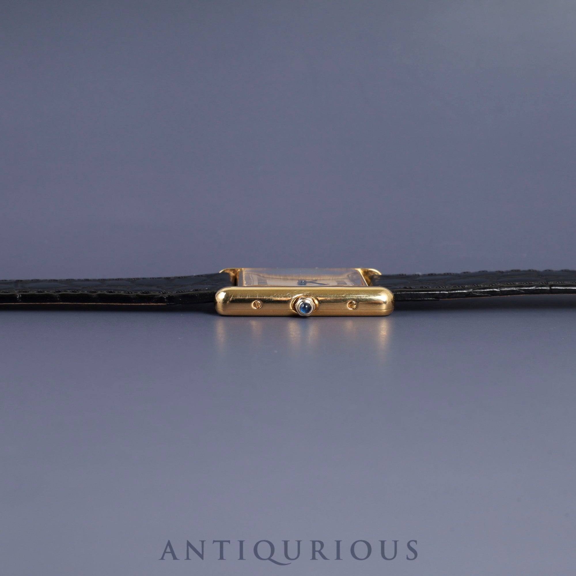 Cartier Must Tank LM 6 81006 Quartz SV925 Leather Genuine Buckle (GP) Grey Roman Dial Complete service (full maintenance) completed at Cartier boutique