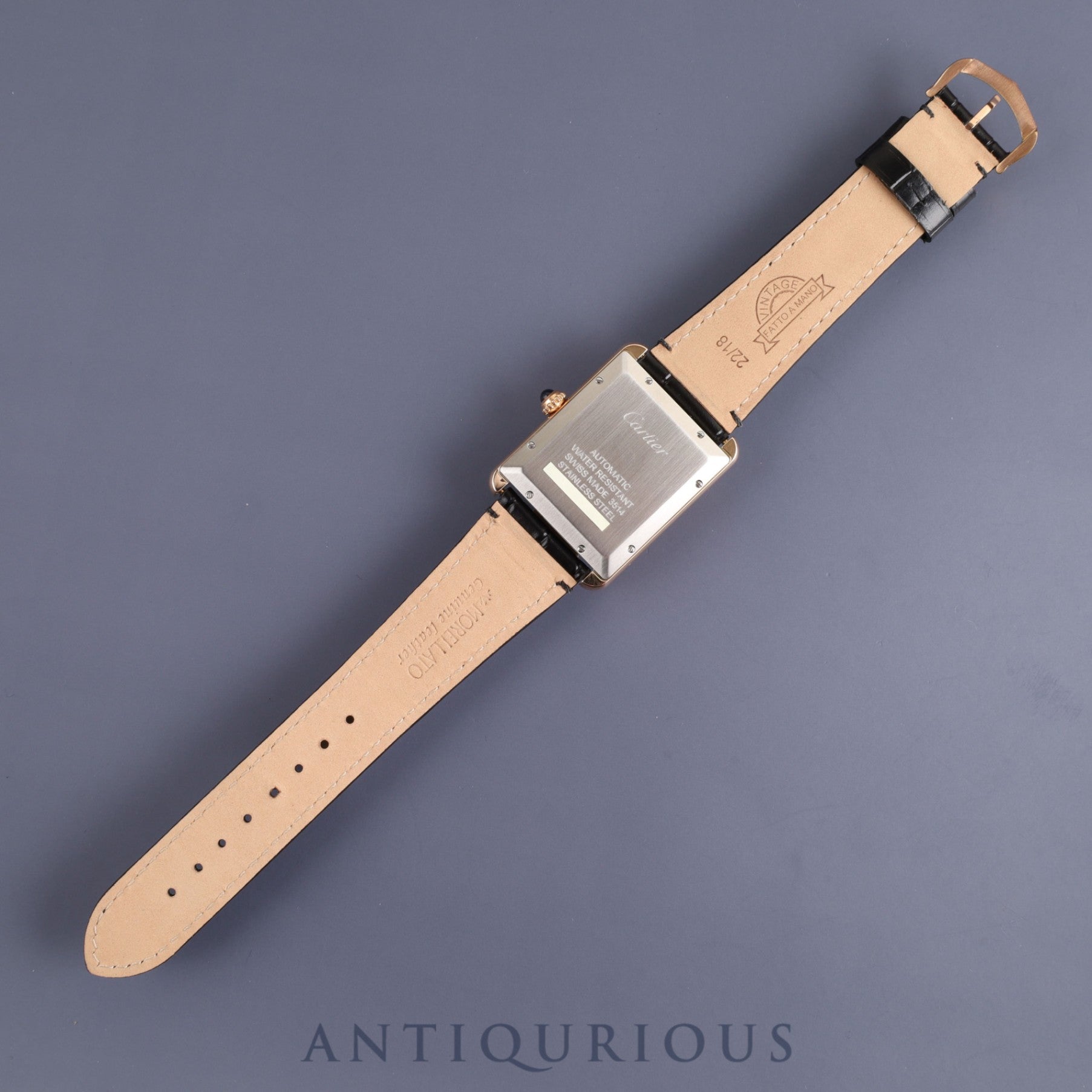 カルティエ タンクソロ XL W5200026 / 3514 自動巻き Cal.049 YG×SS 革 社外尾錠(GP)ホワイトローマン文字盤 箱 保証書(2013年)オーバーホール済み カルティエブティックにてコンプリートサービス済み