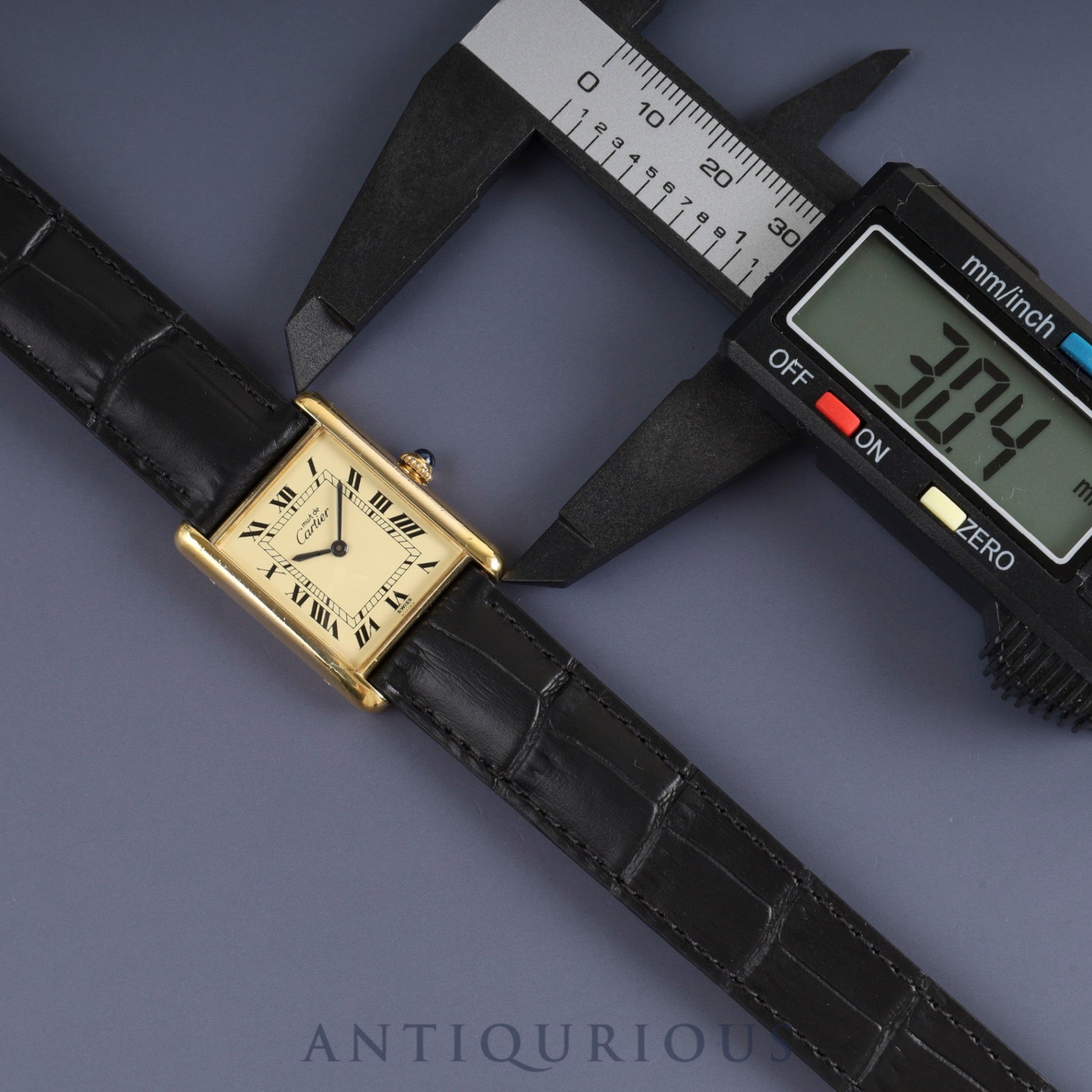 カルティエ マストタンク LM 手巻き Cal.78-1 SV925 革 純正Dバックル(GP)アイボリーローマン文字盤 オーバーホール済み