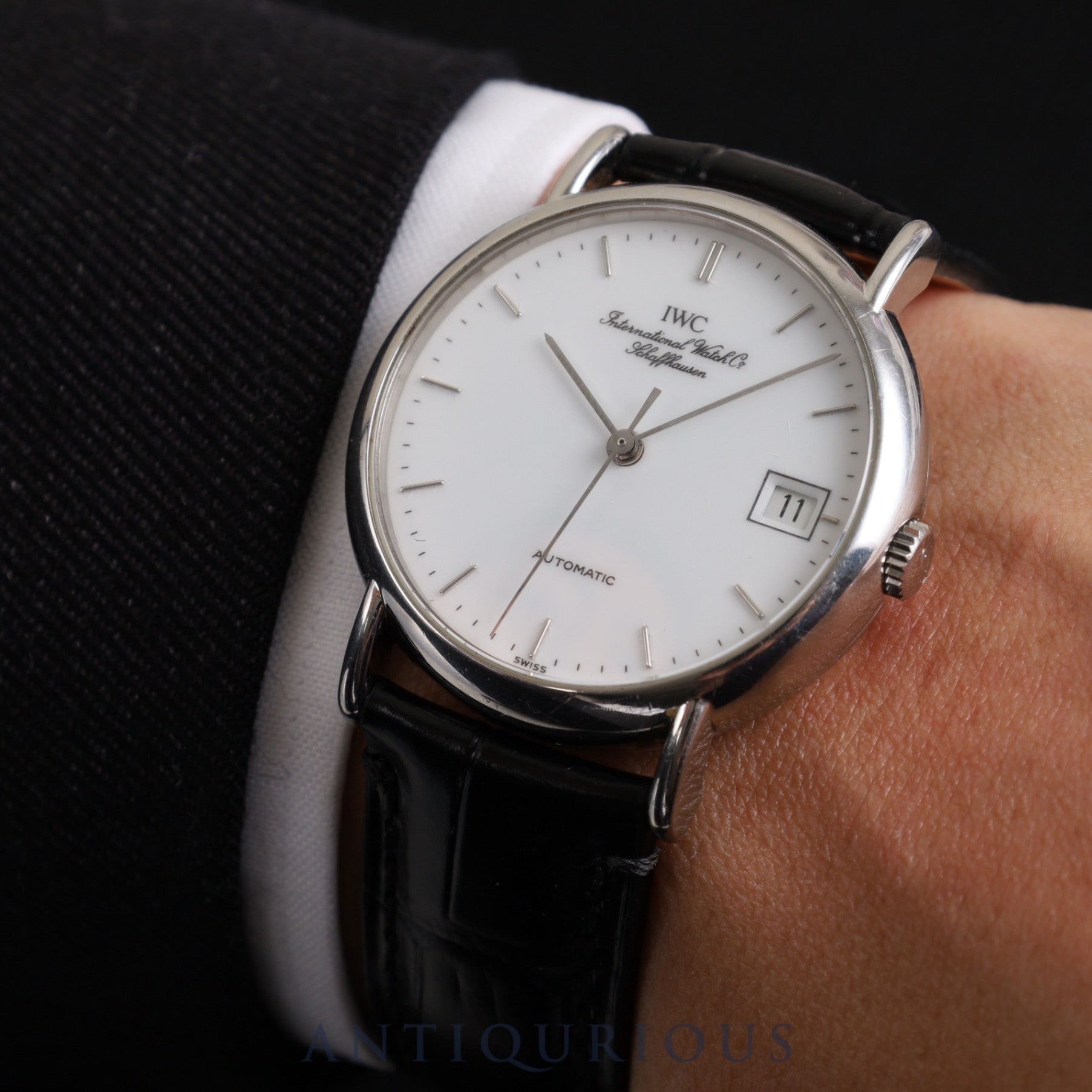 IWC Portofino 3513 Automatic Cal.37521 SS Leather Genuine Buckle (SS) White Dial Overhauled IWC