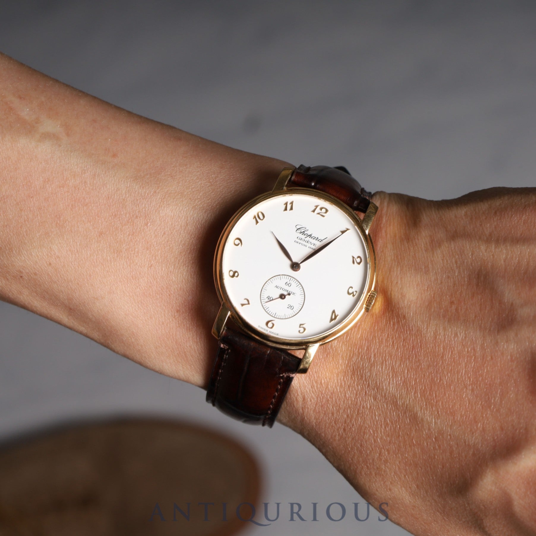 Chopard Classic 16/1229 135th Anniversary Model Automatic Cal.11.60 YG Leather Genuine Buckle (750) White Dial