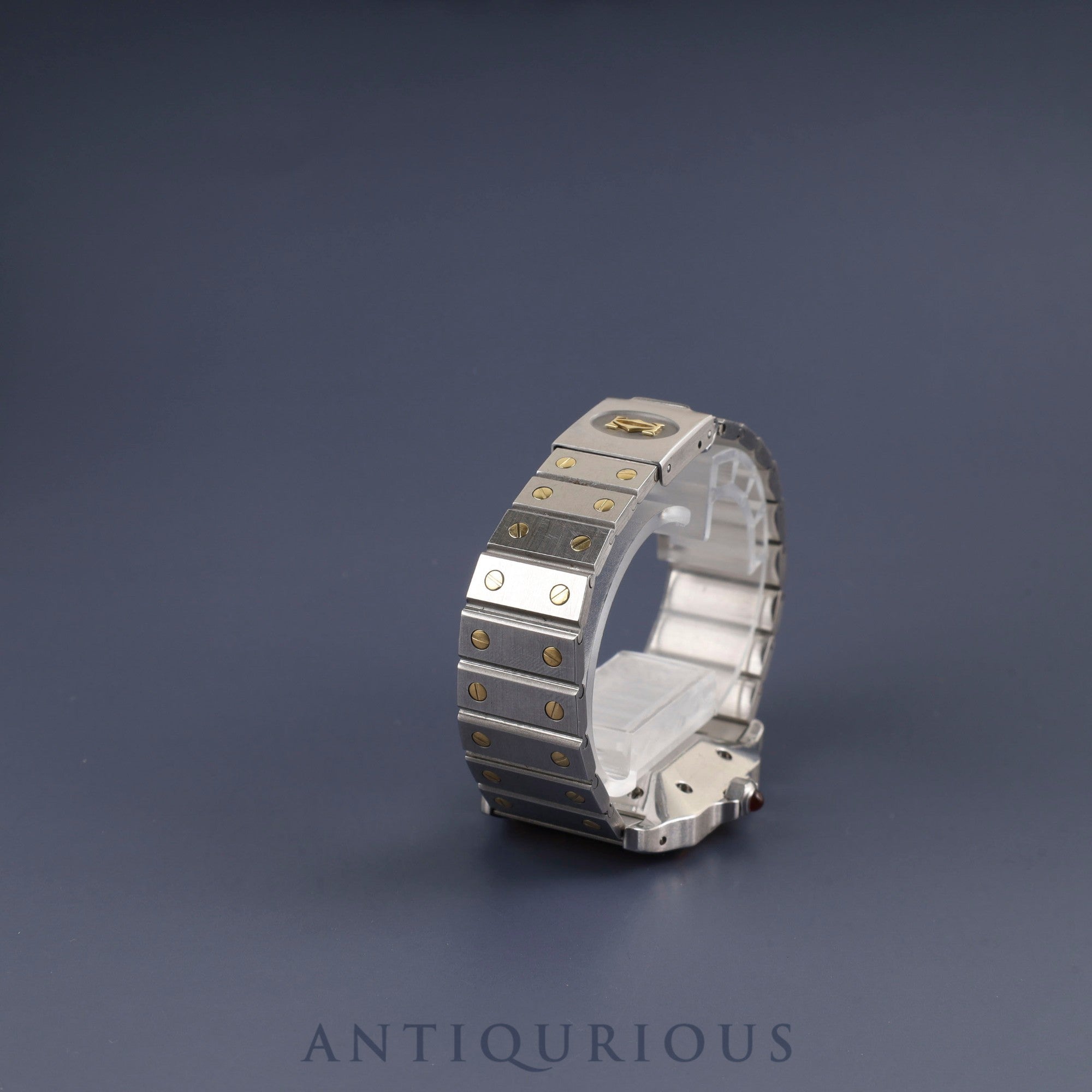 Cartier Santos Galbee LM 2961 Automatic Caliber 2671 Stainless Steel/Yellow Gold with Garnet and Bordeaux Dials, Overhauled