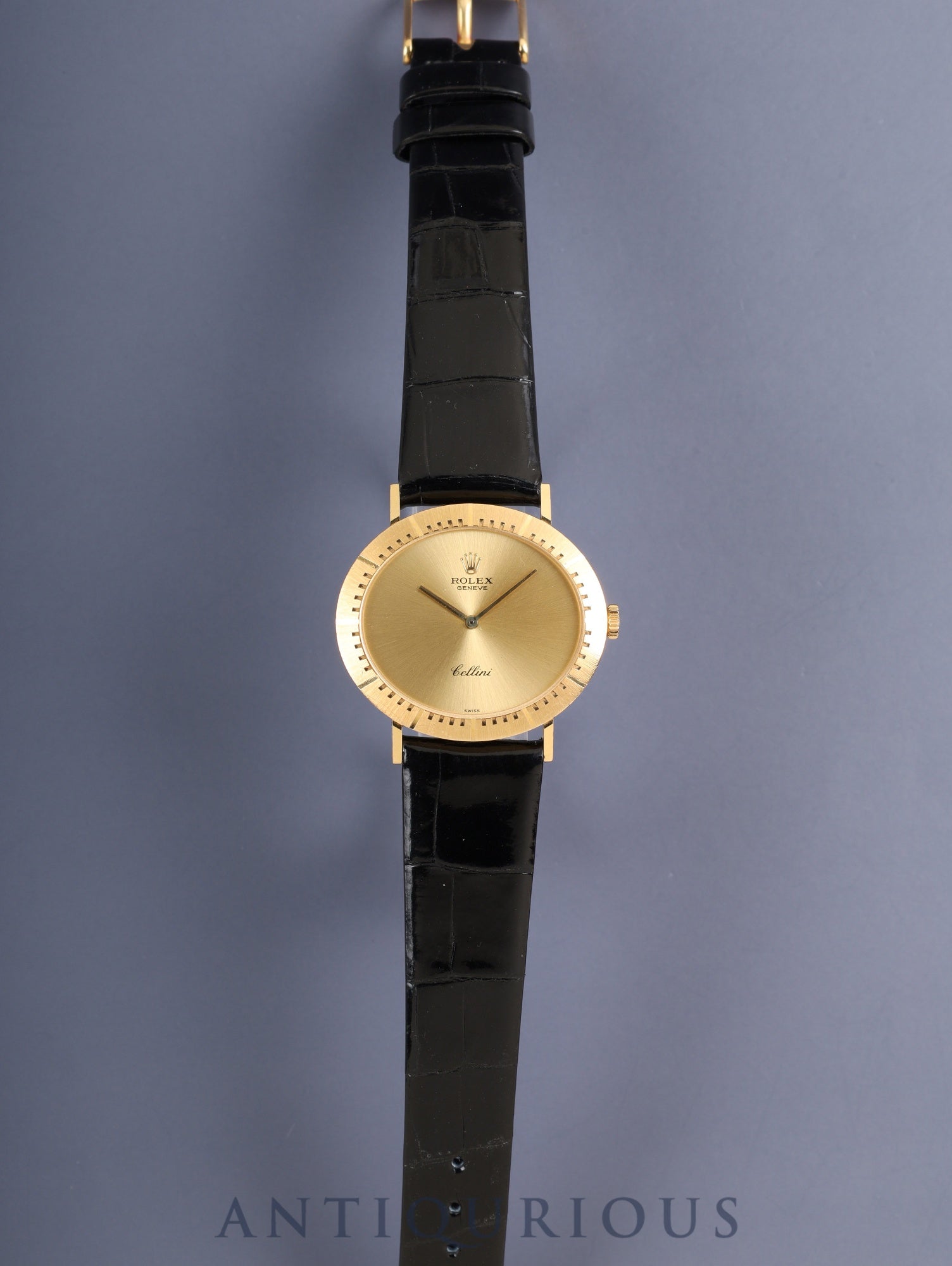 ロレックス チェリーニ 4083 手巻き Cal.1602 750YG 革 純正ピンバックル(GP)シャンパン文字盤 W番台(1994年~1995年)オーバーホール済み