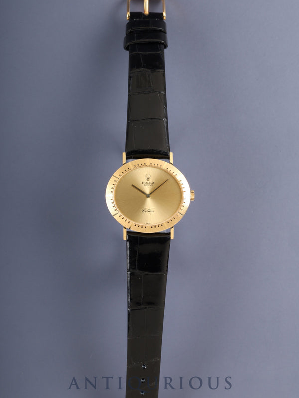 ロレックス チェリーニ 4083 手巻き Cal.1602 750YG 革 純正ピンバックル(GP)シャンパン文字盤 W番台(1994年~1995年)オーバーホール済み