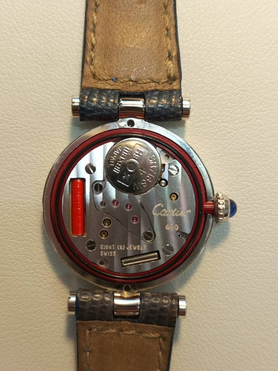 カルティエ マスト ヴァンドーム VLC SM 1850 クォーツ Cal.690 SV925 革 純正Dバックル(SS) オパラン文字盤 オーバーホール済み