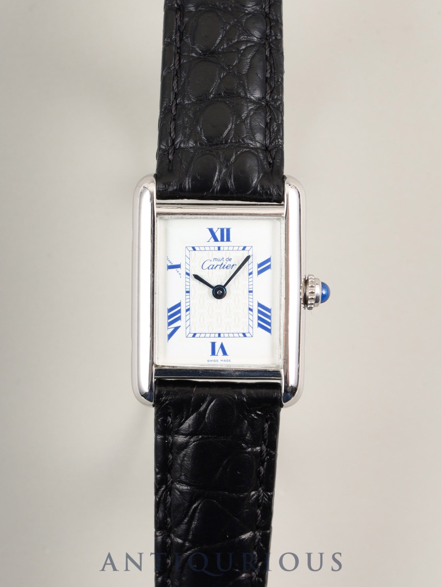 カルティエ マストタンク MM W1014054 / 2416 クォーツ Cal.057 SV925 革 純正Dバックル(SS) ホワイト飛びローマンCC文字盤 1999年頃~2003年頃 オーバーホール済み