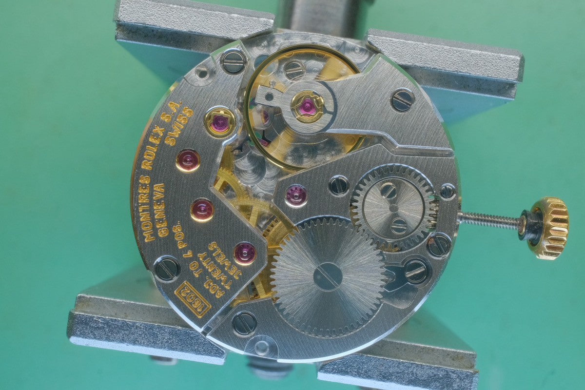 Rolex Cellini 4114/8 Manual Winding Caliber 1602 18K Leather Strap with Genuine GP Buckle Silver Dial K Serial (2001) Overhauled