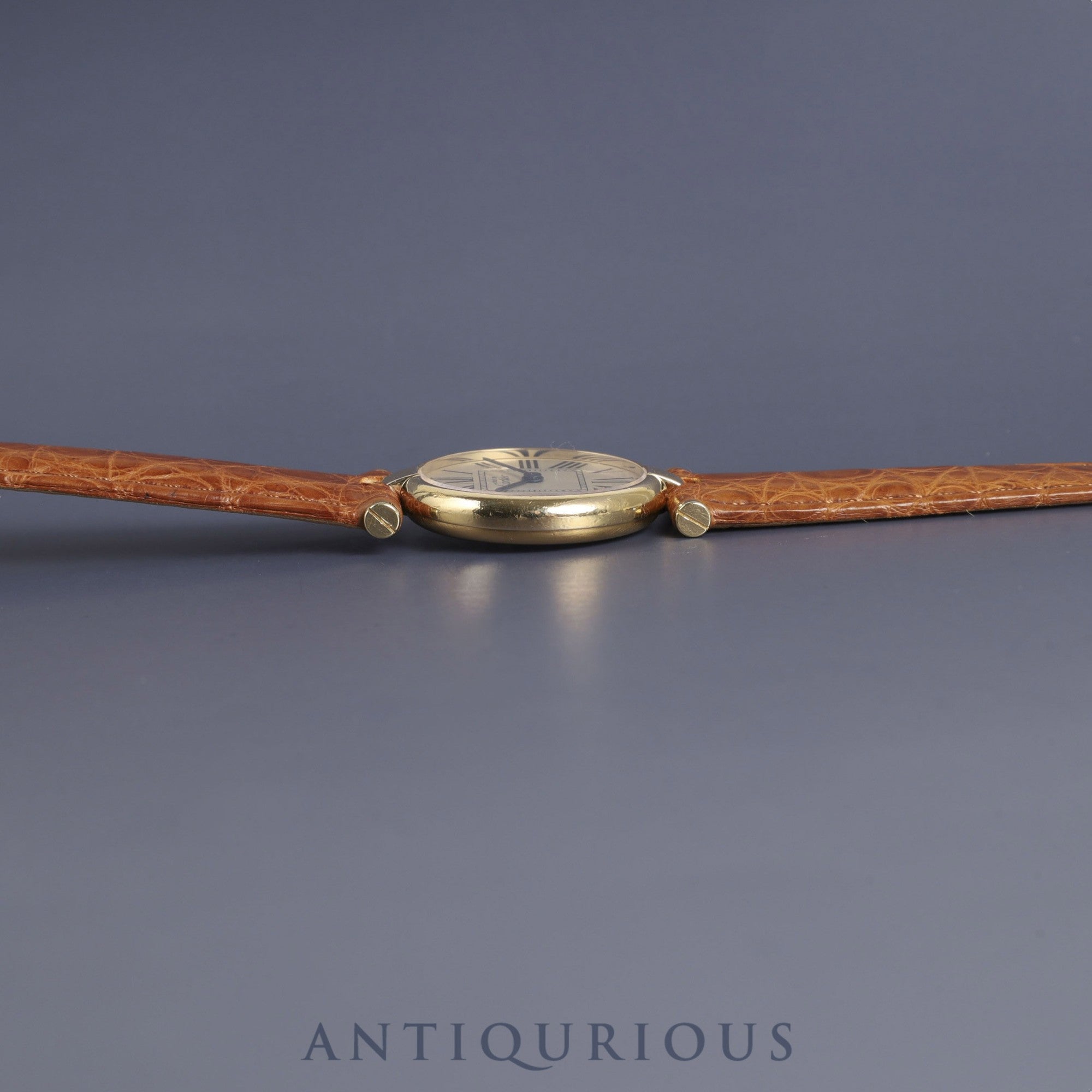 カルティエ マスト ヴァンドーム VLC SM 1851 クォーツ Cal.90 SV925 革 純正Dバックル(GP)オパラン文字盤 オーバーホール済み