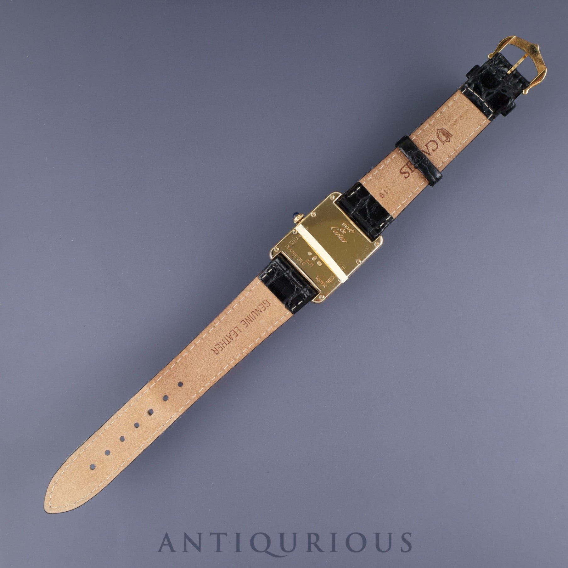 カルティエ マストタンク GM(XL) 2413 クォーツ Cal.87 SV925 革 純正尾錠(GP) ホワイト飛びローマン文字盤 オーバーホール済み