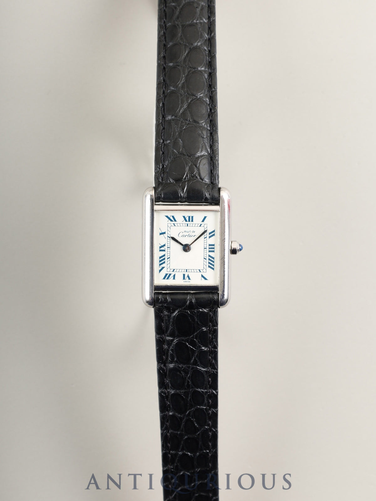 Cartier Must Tank SM 666001 Quartz SV925 with Genuine D-buckle (Stainless Steel) White Roman Dial (SWISS Marking) Overhauled