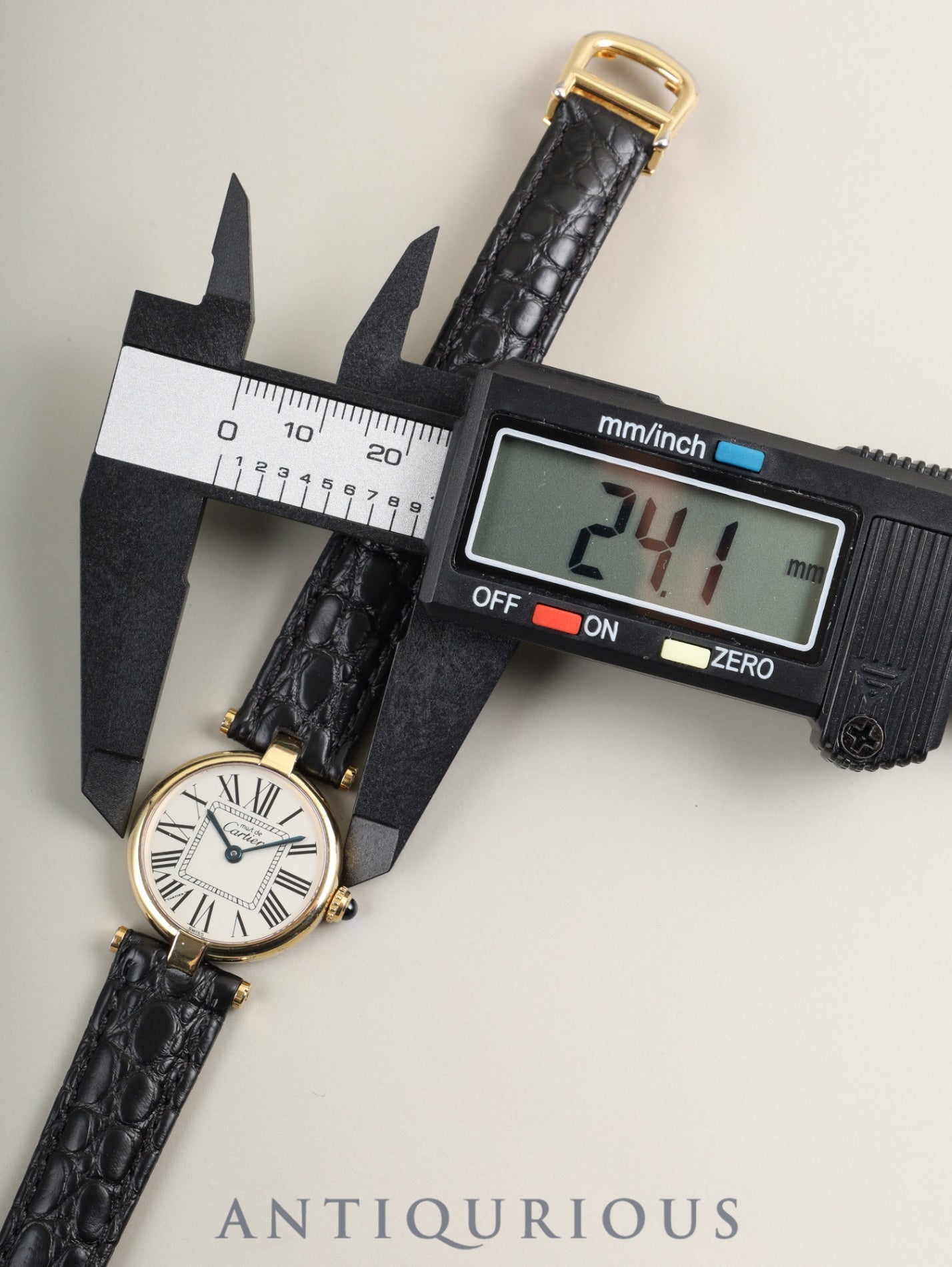 カルティエ マスト ヴァンドーム VLC SM 590004 クォーツ Cal.90 SV925 革 純正Dバックル(GP)オパラン文字盤 オーバーホール済み