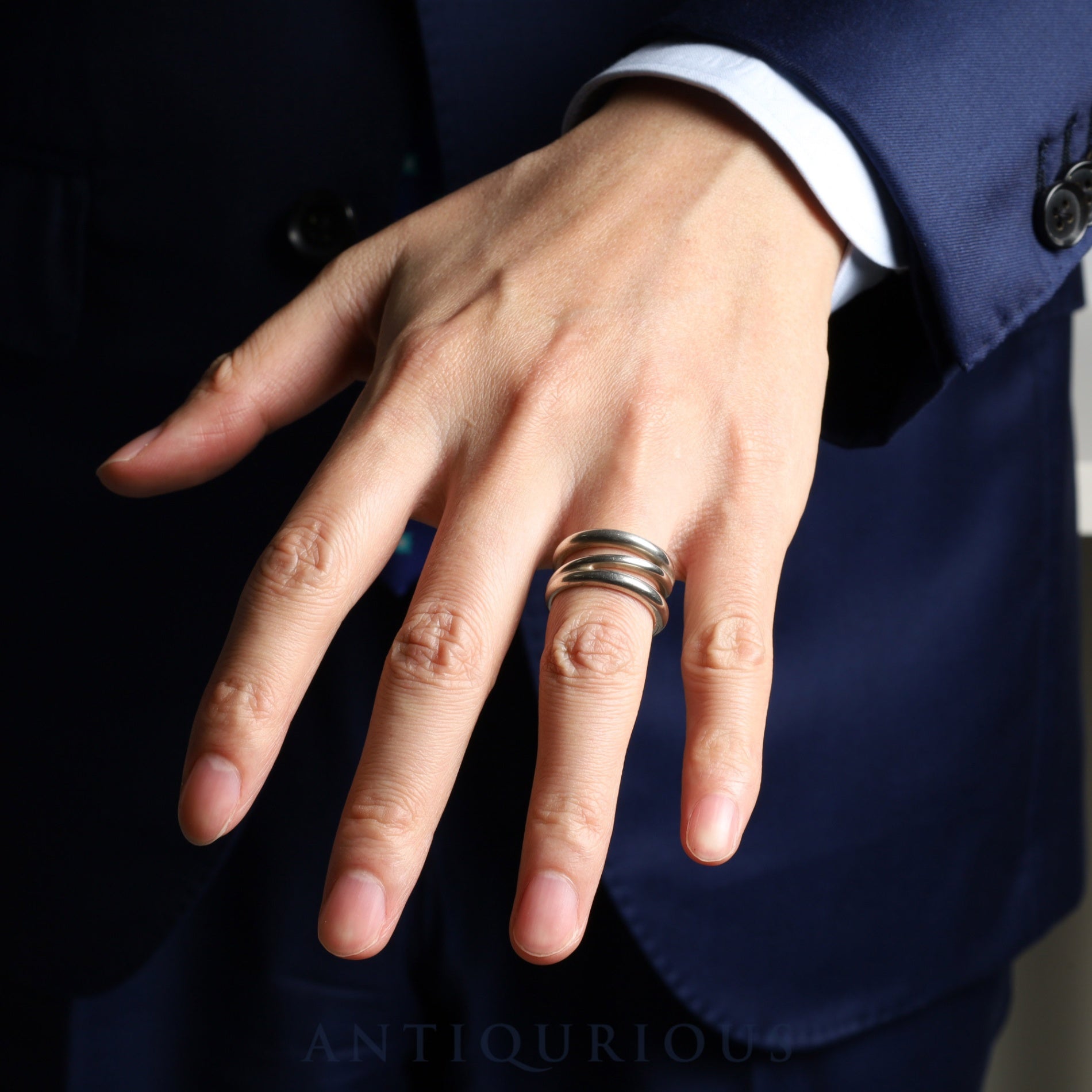 Tiffany ring open diagonal SV925 size 14