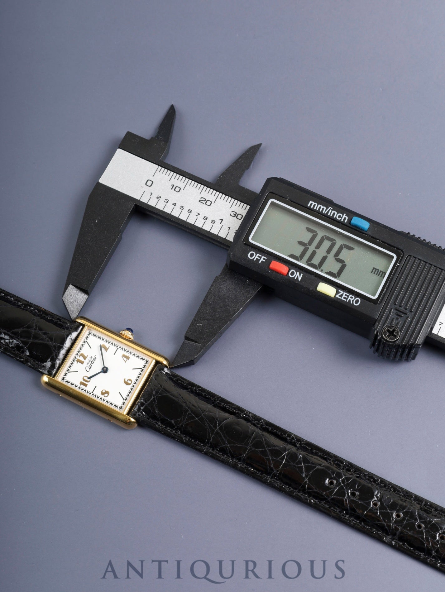 Cartier Must Tank LM W1008254 / 1615 Quartz Cal.90 SV925 Leather Genuine Pin Buckle (GP) Arabic Dial (SWISS marking) Overhauled, Polished