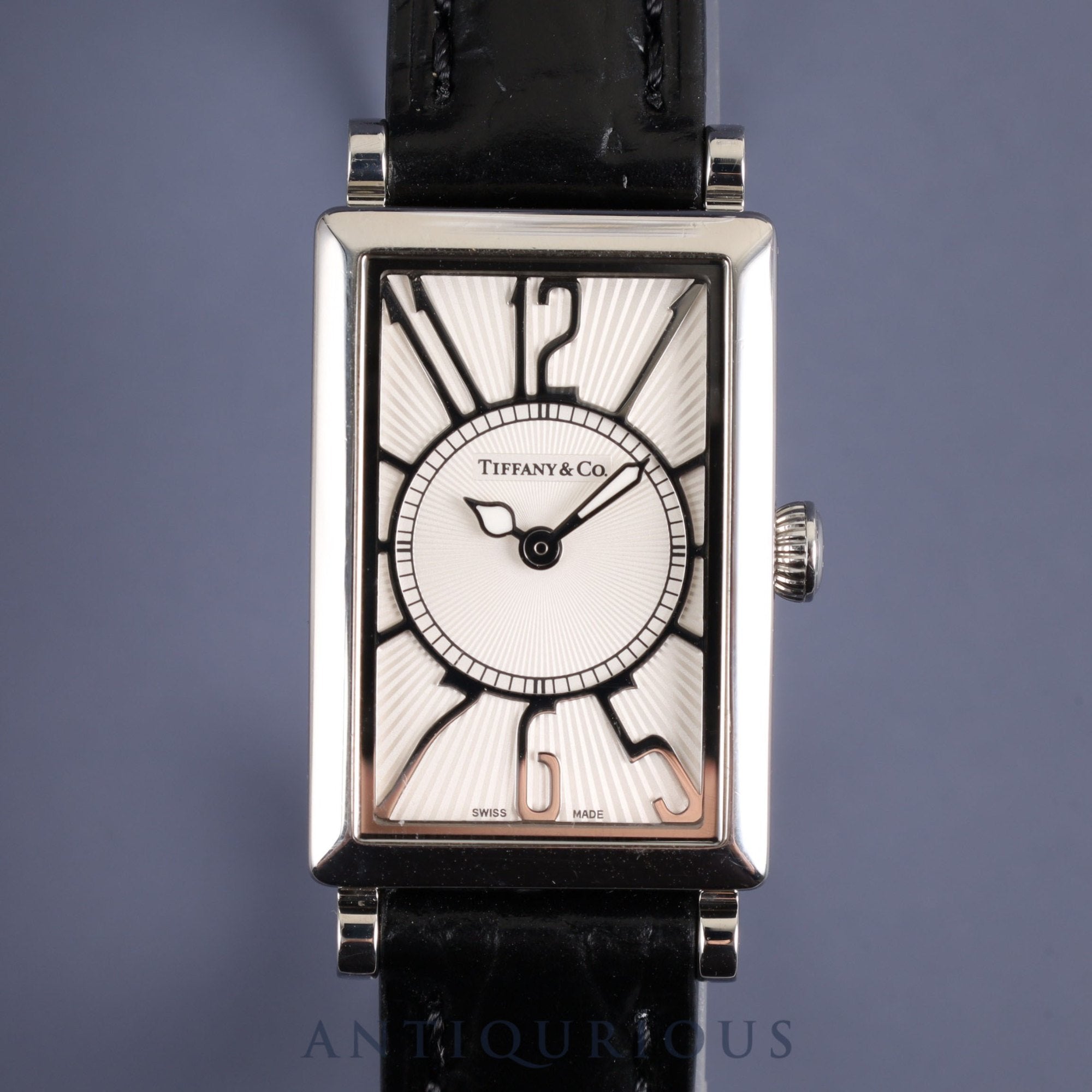 ティファニー ギャラリー Z3000.10.10A21A68A クォーツ Cal.976.001 SS 革 純正バックル(SS)シルバー文字盤 箱 保証書(2013年)オーバーホール済み