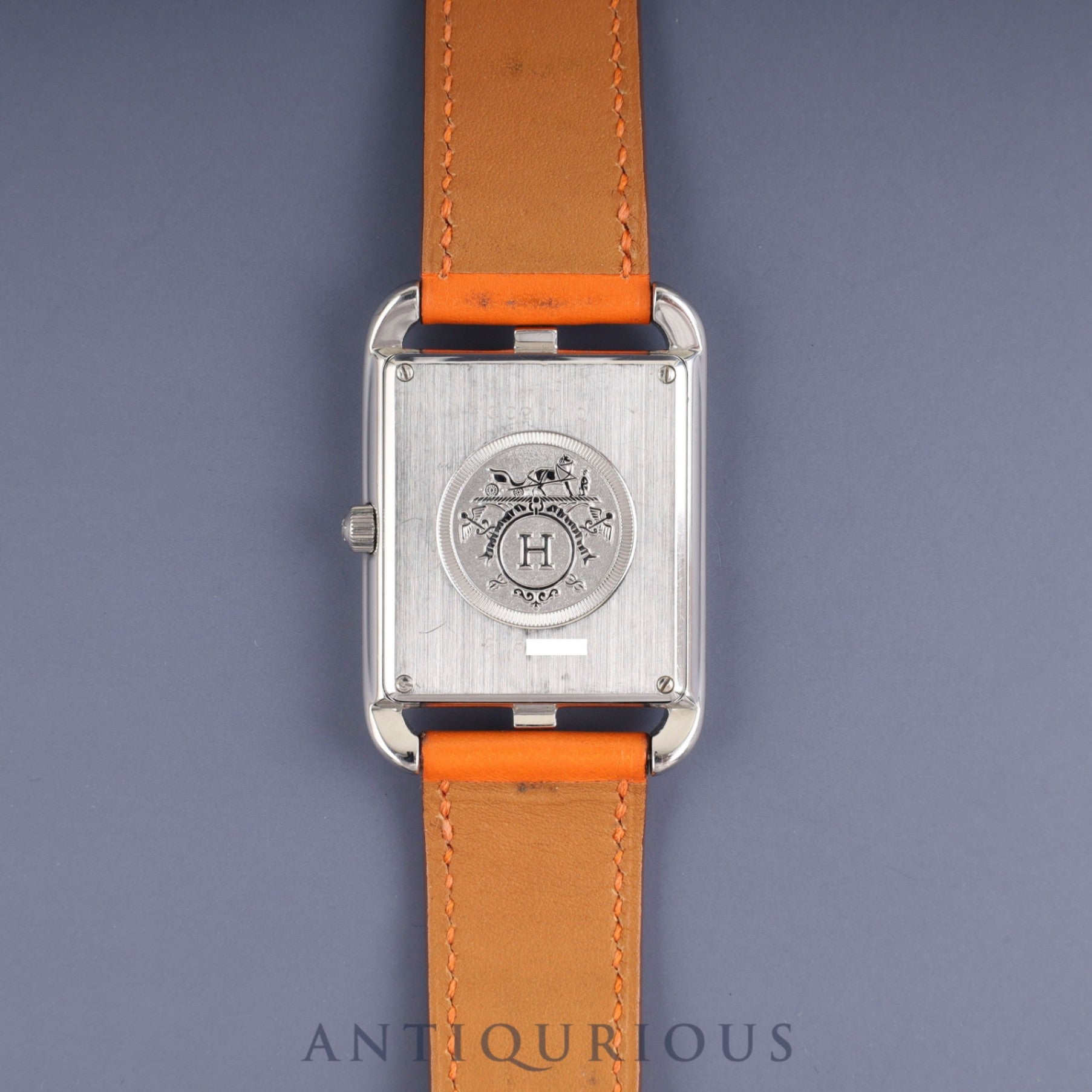 Hermès Cape Cod CC2.710 Quartz Movement, Stainless Steel, Genuine Leather Strap (L Stamp: 2008, Shows Signs of Use), Genuine D-Buckle (Stainless Steel), Silver Dial, Overhauled