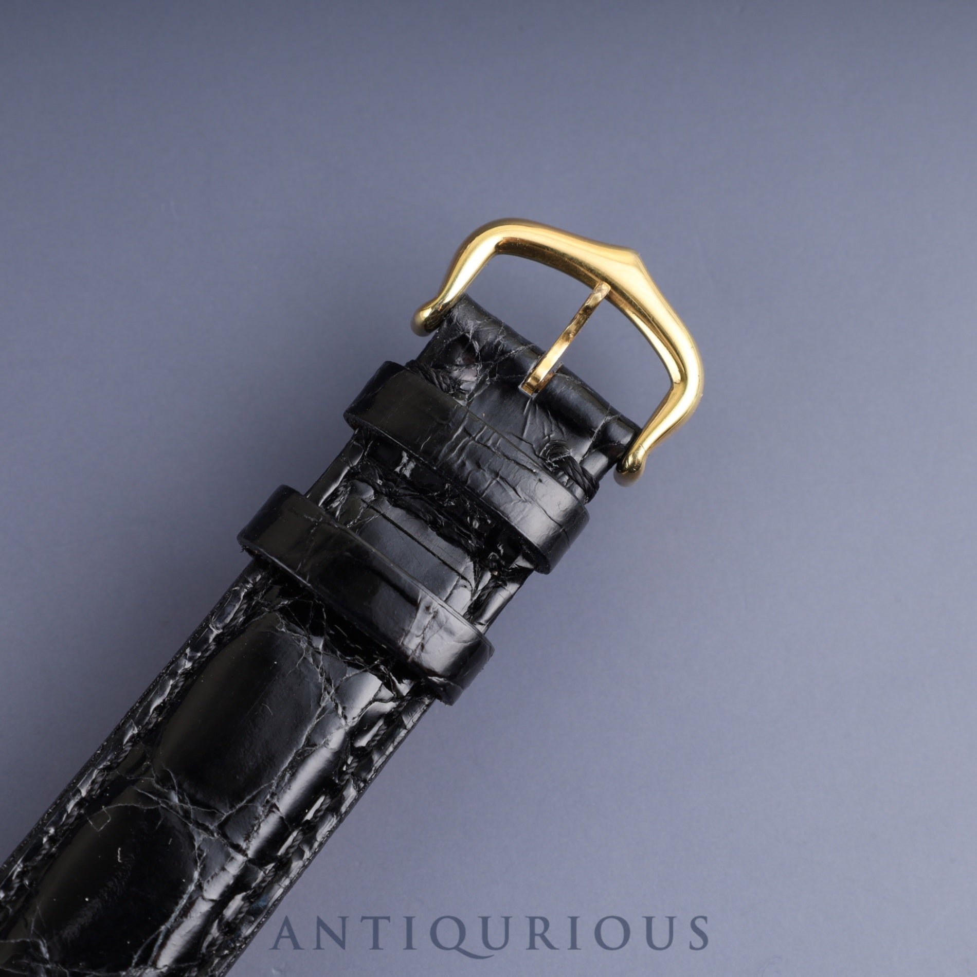 カルティエ タンクオビュ LM 2380 / W1516956 手巻き Cal.430MC 750YG 革 純正尾錠(GP)シルバーギョーシェ文字盤 カルティエアフターサービス済み オーバーホール済み