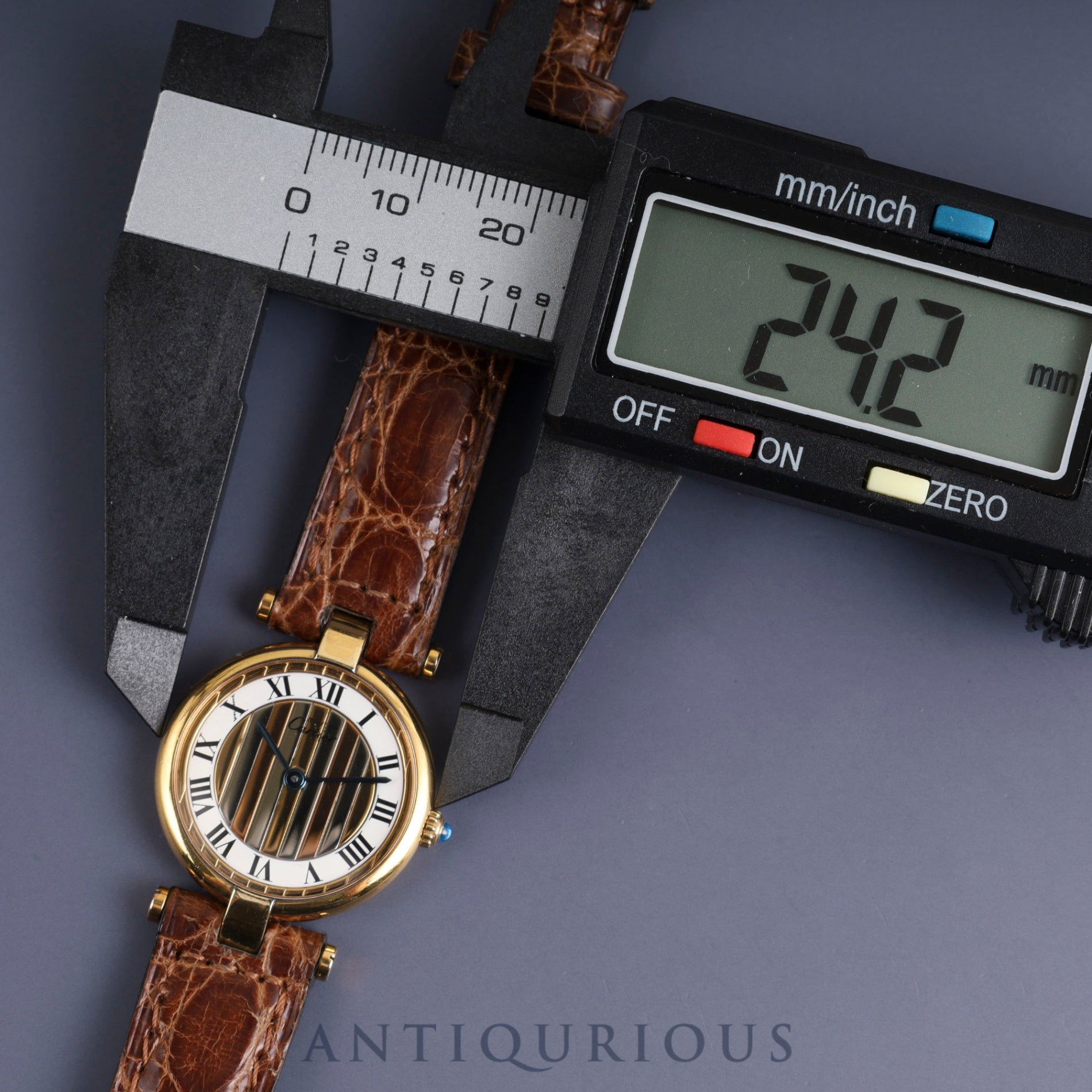 Cartier Must Vendome VLC SM Quartz Cal.91 SV925 Genuine leather strap Genuine buckle (GP) Front Trinity dial Warranty card (2003) Overhauled