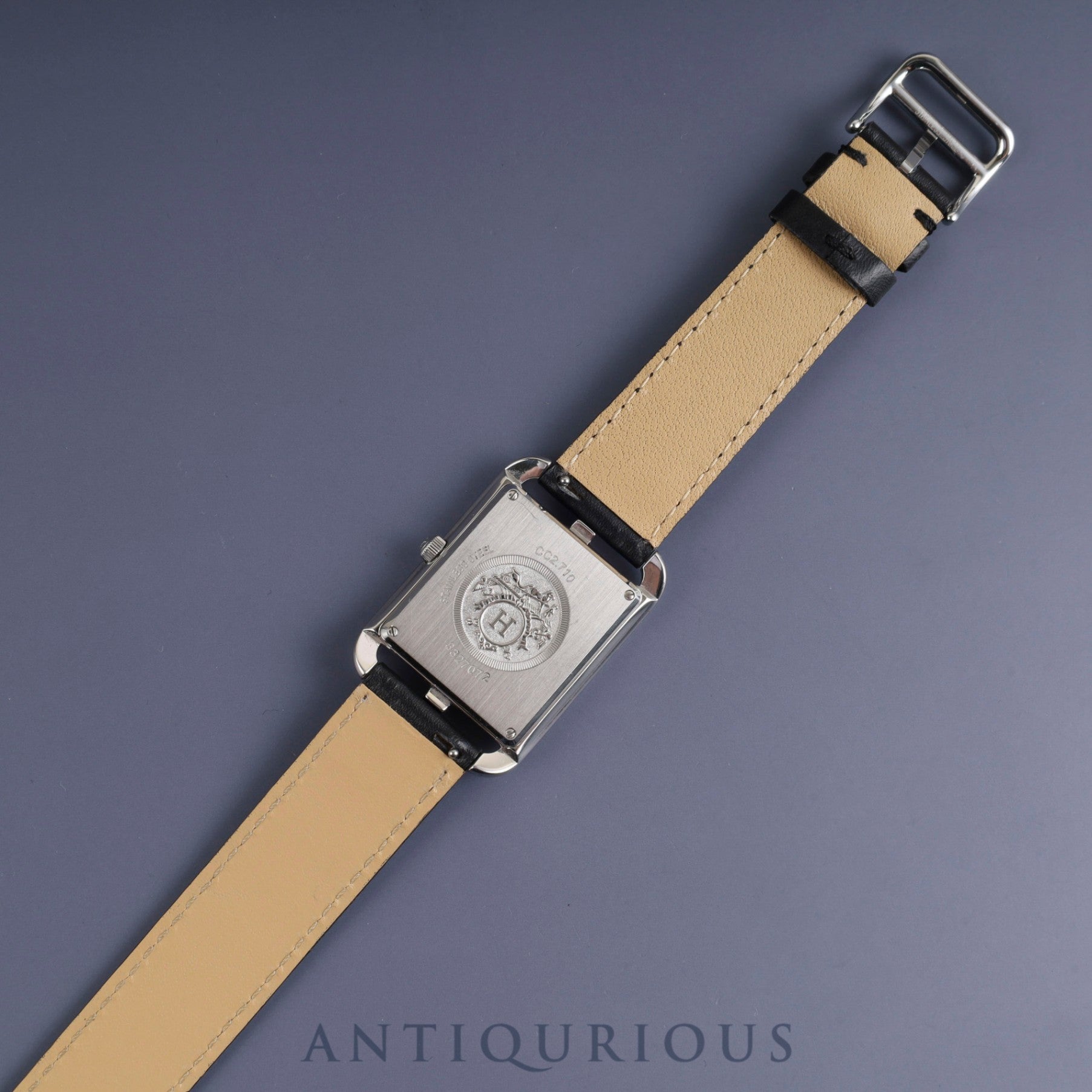 エルメス ケープコッド CC2.710 クォーツ SS 革 純正尾錠(SS) シルバーアラビア文字盤 純正替ベルト(A刻印:2017年) オーバーホール済み