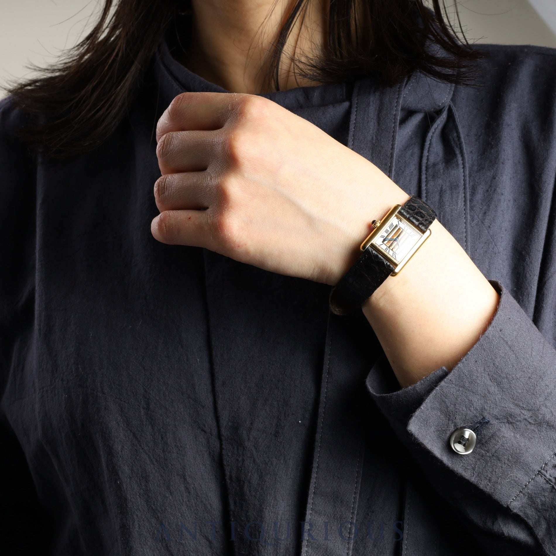 Cartier Must Tank SM 5057001 Quartz Cal.057 SV925 Genuine leather strap Genuine buckle (GP) Front Trinity dial Warranty card (no date) Overhauled