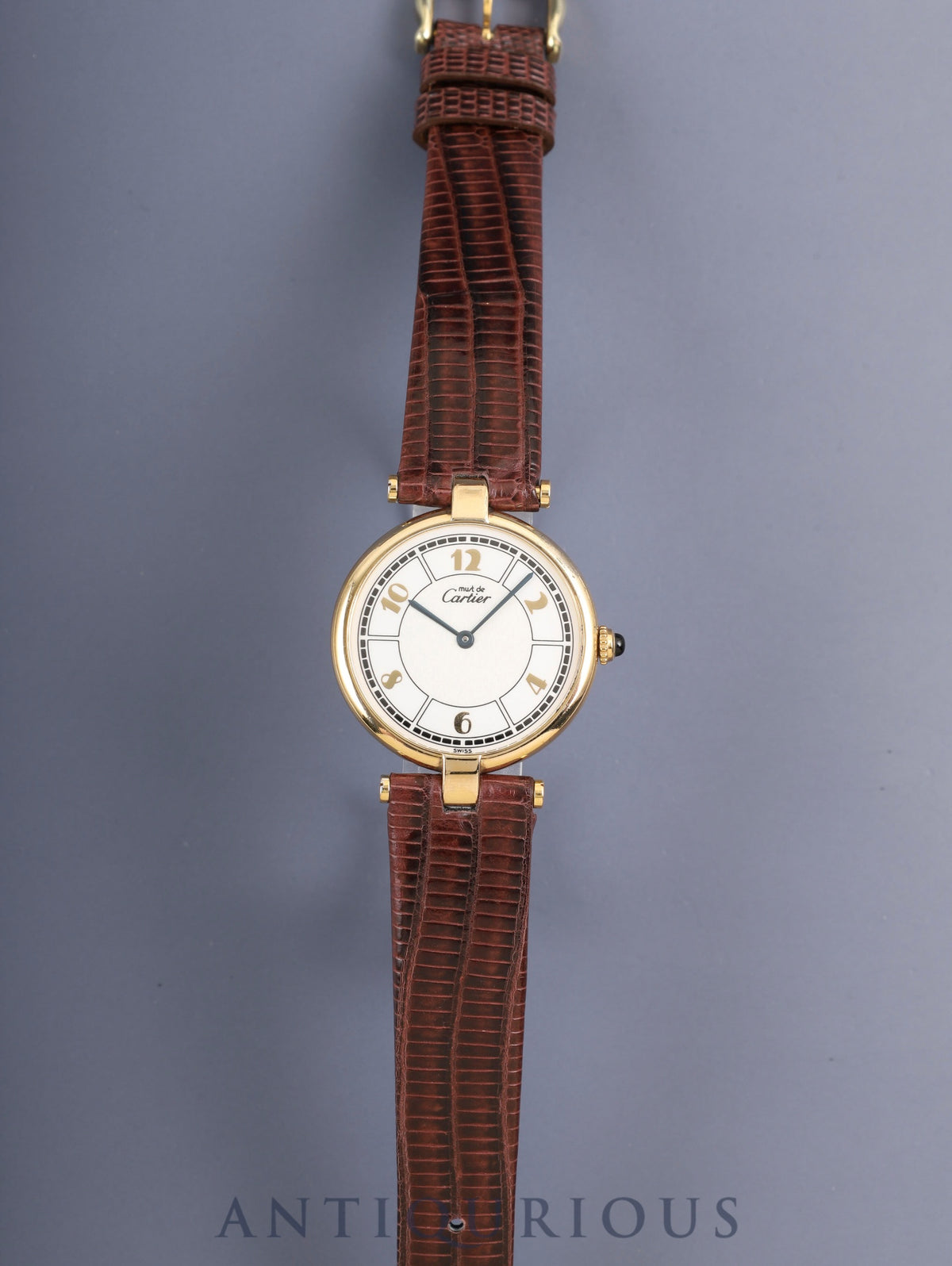 Cartier Must Vendome VLC LM W1009754 / 1861 Quartz Cal.690 SV925 Leather Genuine Pin Buckle (GP) Arabic Dial (SWISS) Overhauled