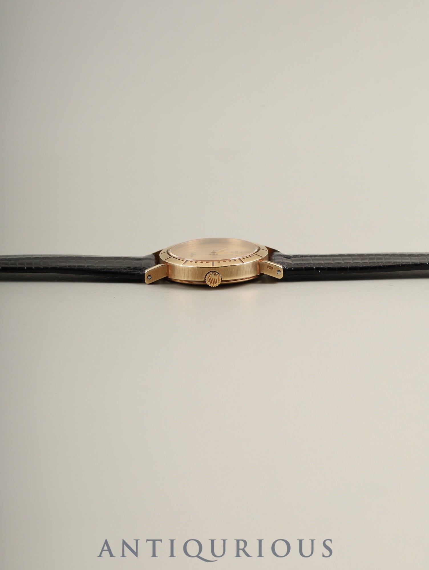 Rolex Cellini 4181 Manual Winding Cal.1600 18K Leather Genuine Pin Buckle (GP) Champagne Dial Warranty (1977) Overhauled