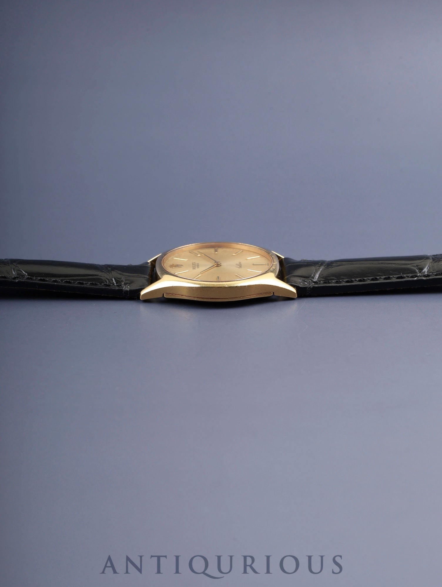 ロレックス チェリーニ 3809 手巻き Cal.1600 750YG 革 純正尾錠(GP) シャンパン文字盤 30番台(1970年)オーバーホール済み