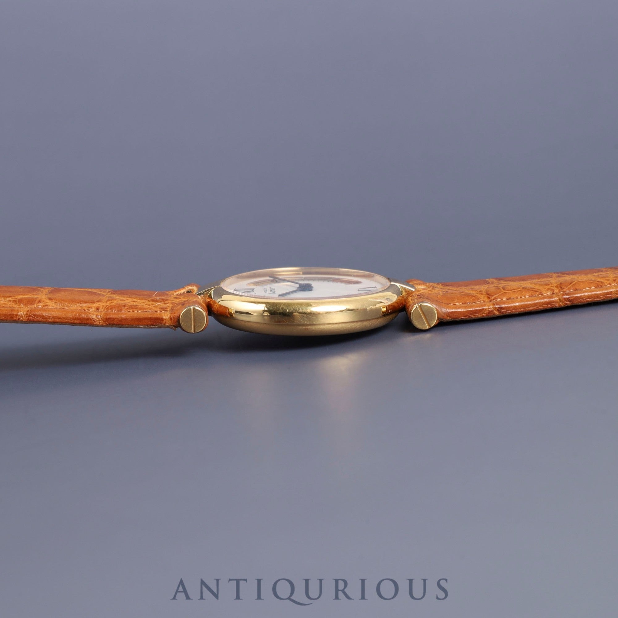 カルティエ マスト ヴァンドーム VLC SM 590004 クォーツ Cal.90 SV925 革 純正Dバックル(GP)トリニティ文字盤 冊子 オーバーホール済み